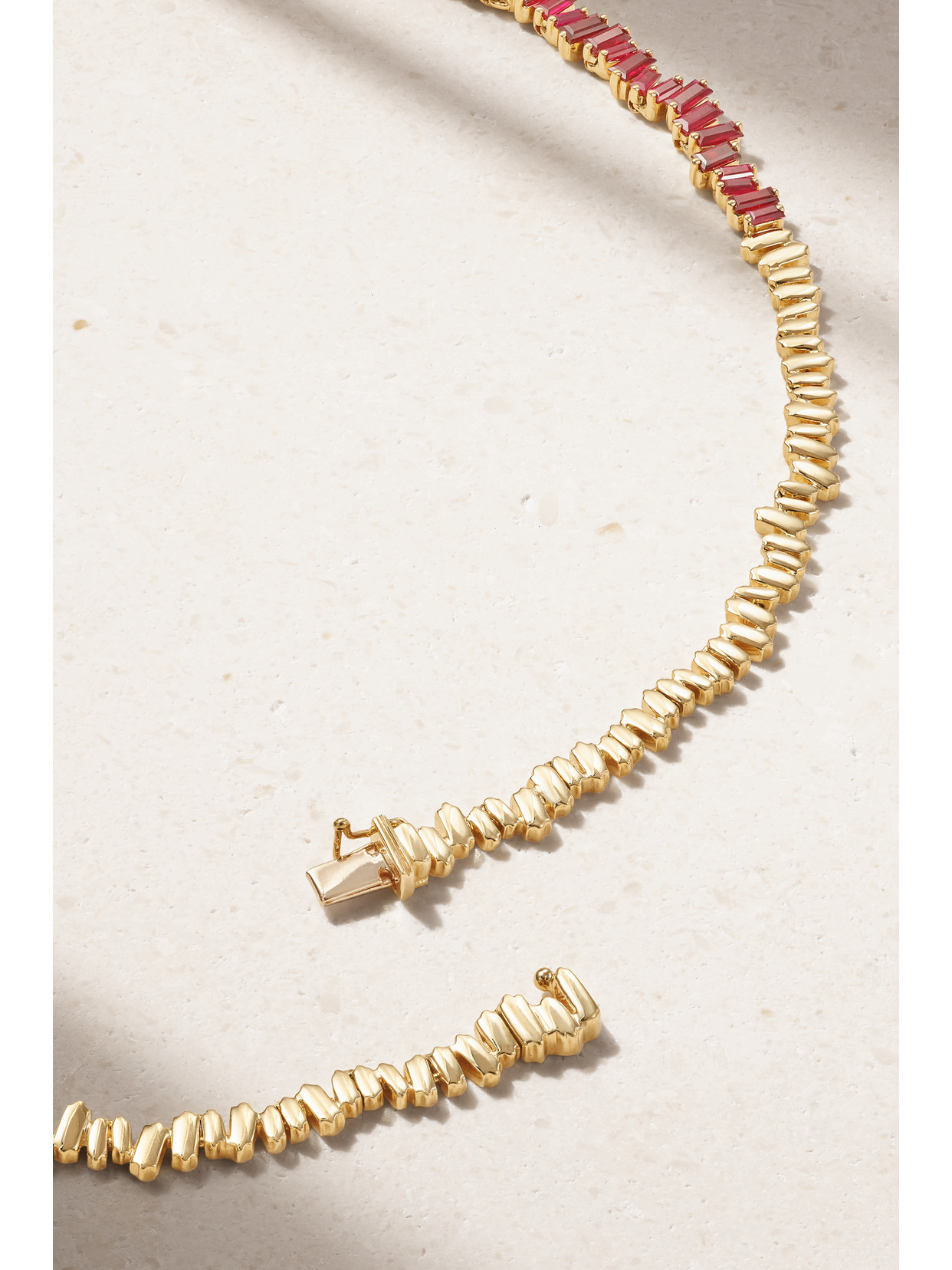 Suzanne Kalan 18-karat Gold, Diamond And Sapphire Necklace In Gold