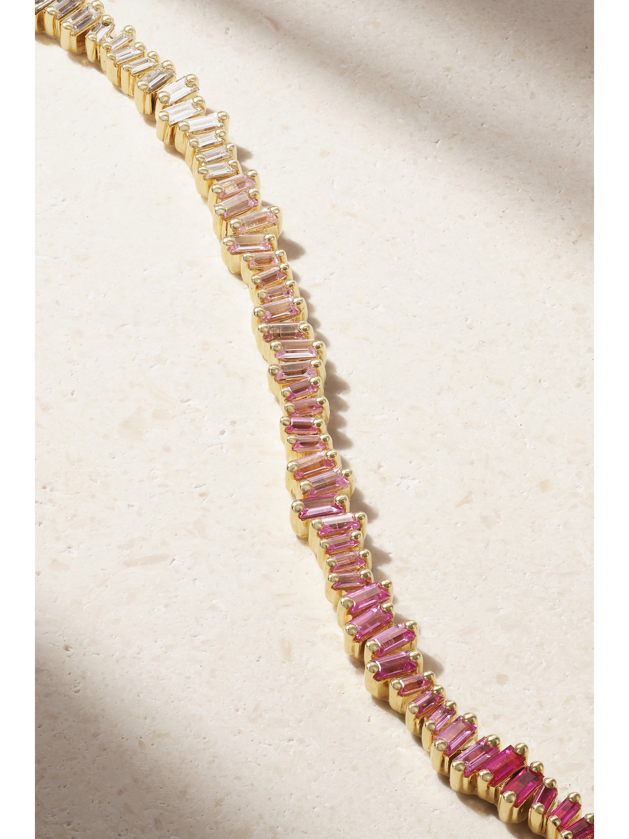 Suzanne Kalan 18-karat Gold, Sapphire And Diamond Tennis Bracelet In Gold