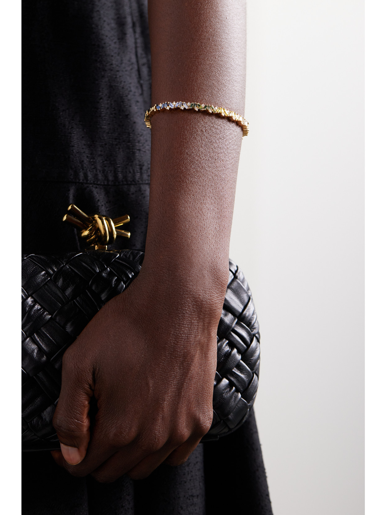 Suzanne Kalan 18-karat Gold, Diamond And Sapphire Cuff In Gold