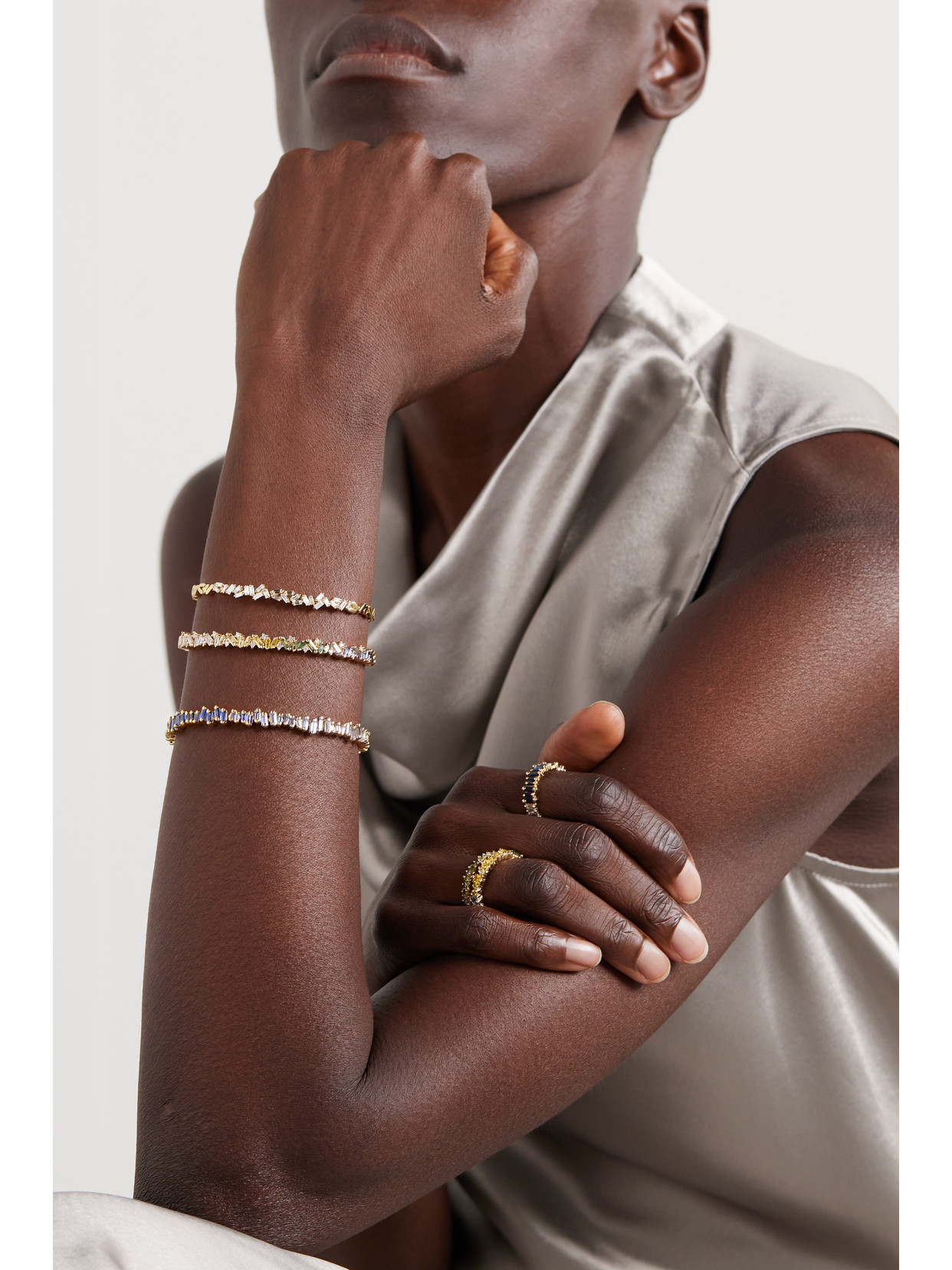 Suzanne Kalan 18-karat Gold, Sapphire And Diamond Bracelet In Gold