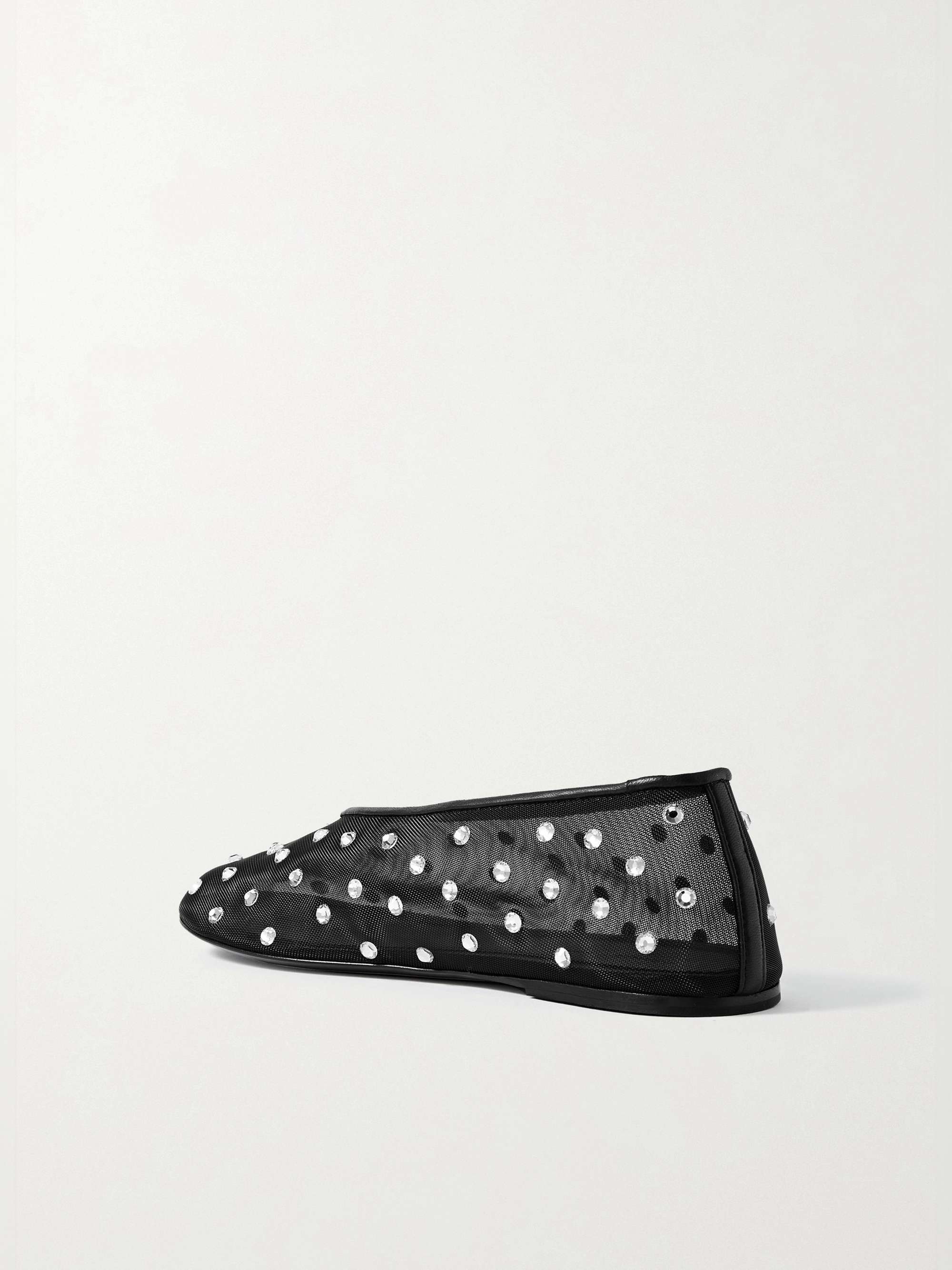 KHAITE Marcy crystal-embellished mesh ballet flats