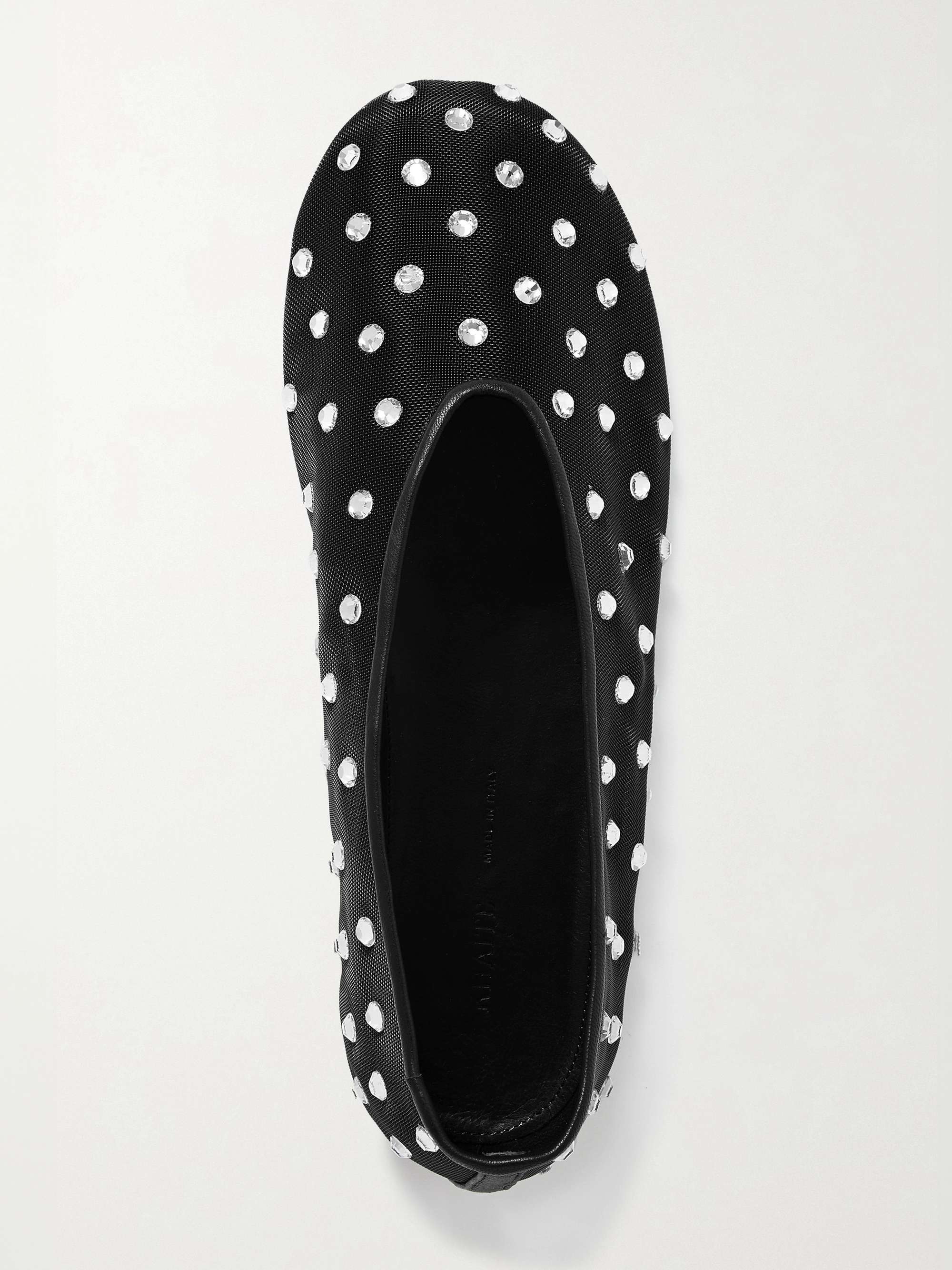 KHAITE Marcy crystal-embellished mesh ballet flats
