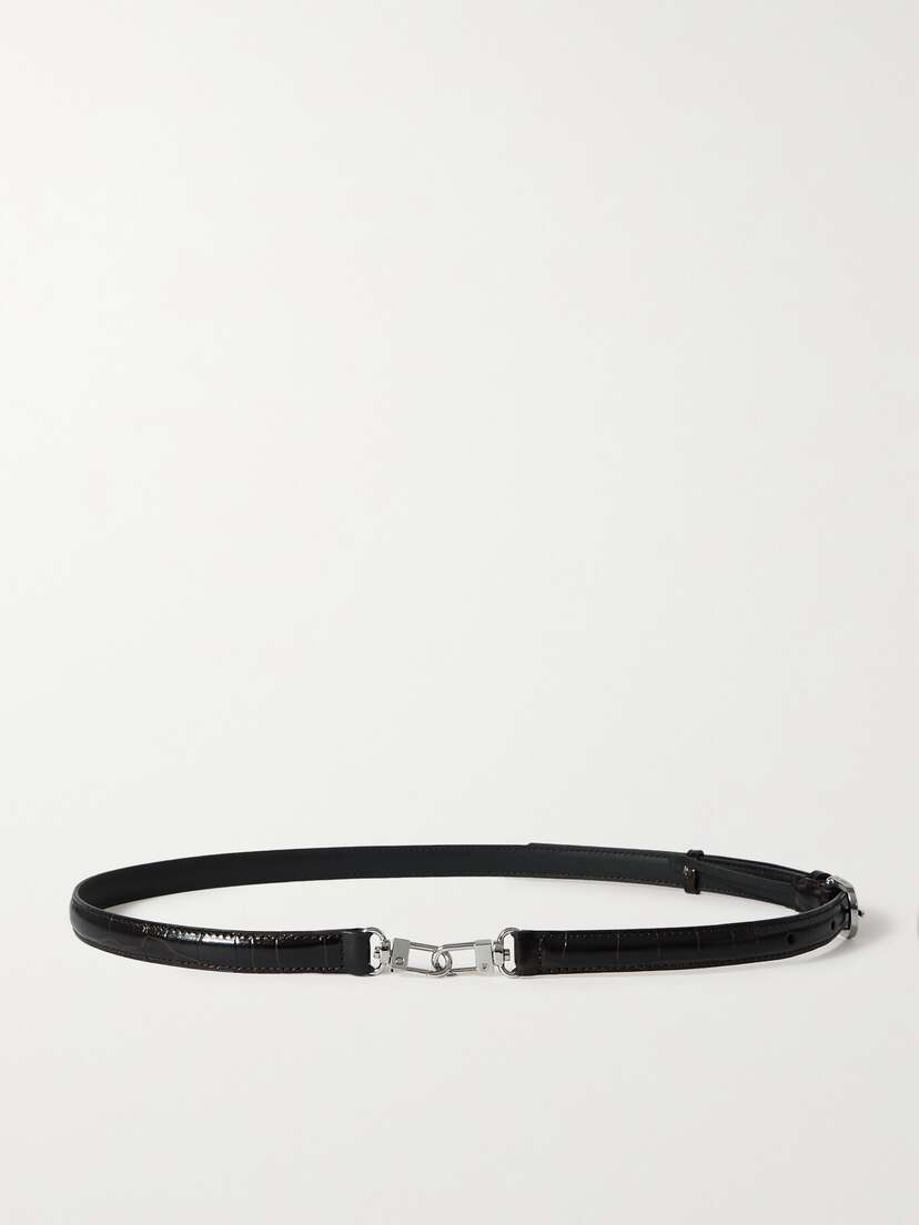 TOTEME Embellished Croc-effect Leather Belt