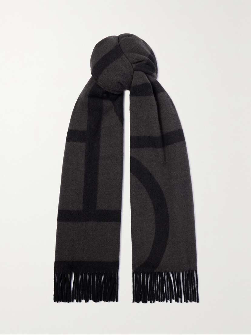 TOTEME Fringed Jacquard-knit Wool Scarf