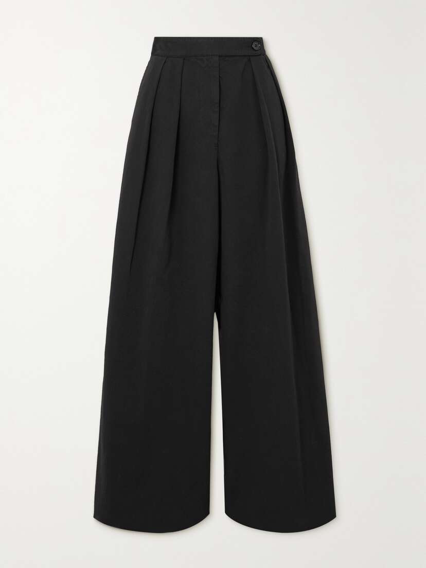 Dries Van Noten Pleated Cotton-twill Wide-leg Pants - FR 34