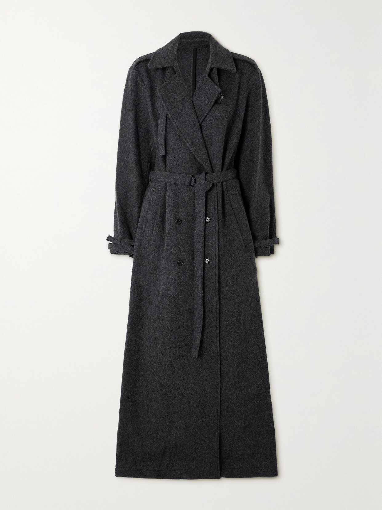 Dries Van Noten - Double-breasted Belted Mélange Wool Coat - Gray