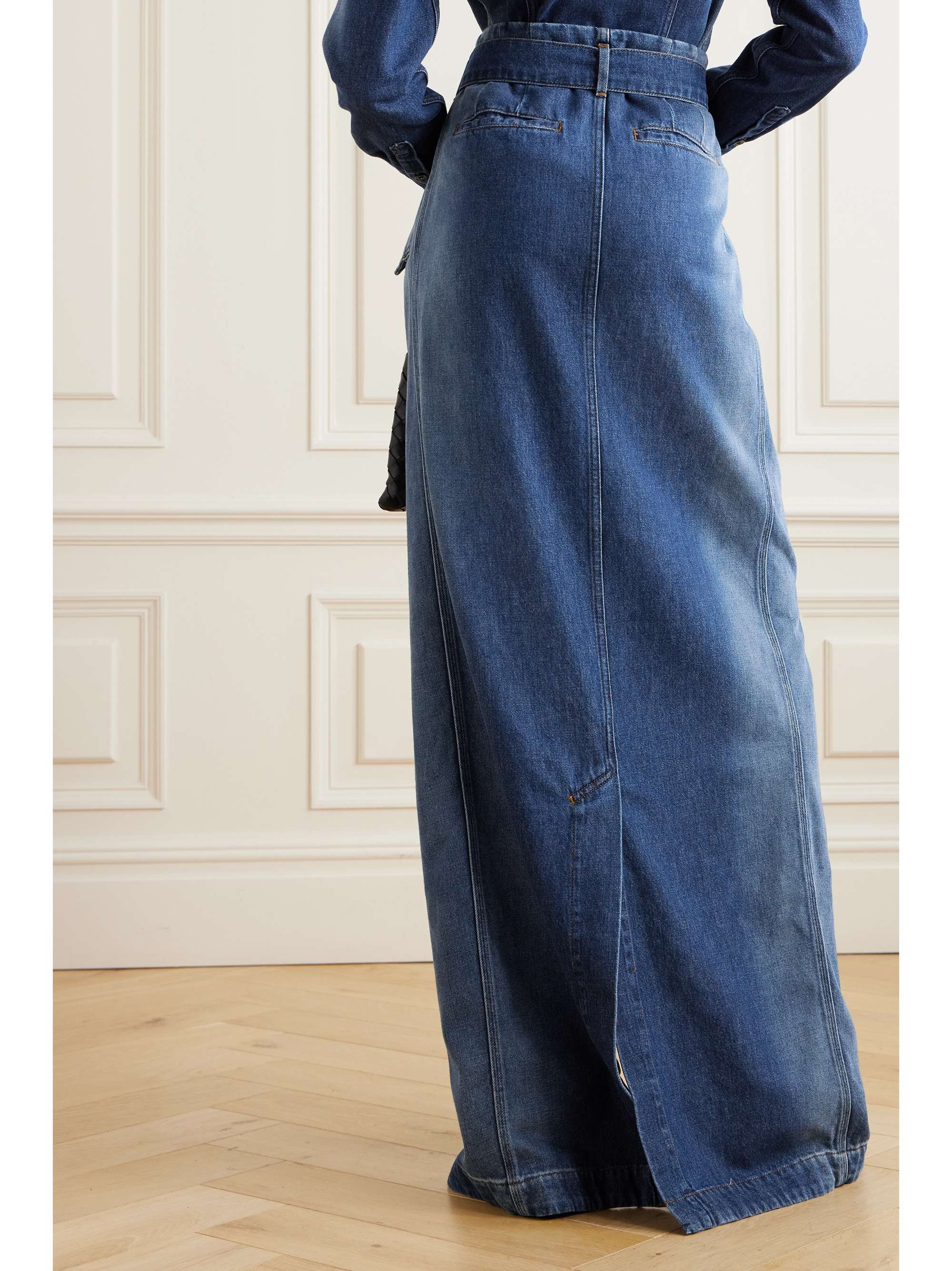 DRIES VAN NOTEN Belted denim maxi skirt | NET-A-PORTER