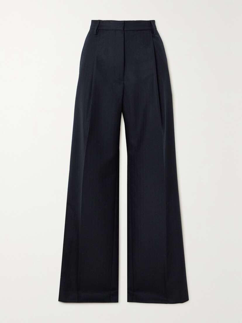 Dries Van Noten Pleated Wool Wide-leg Pants