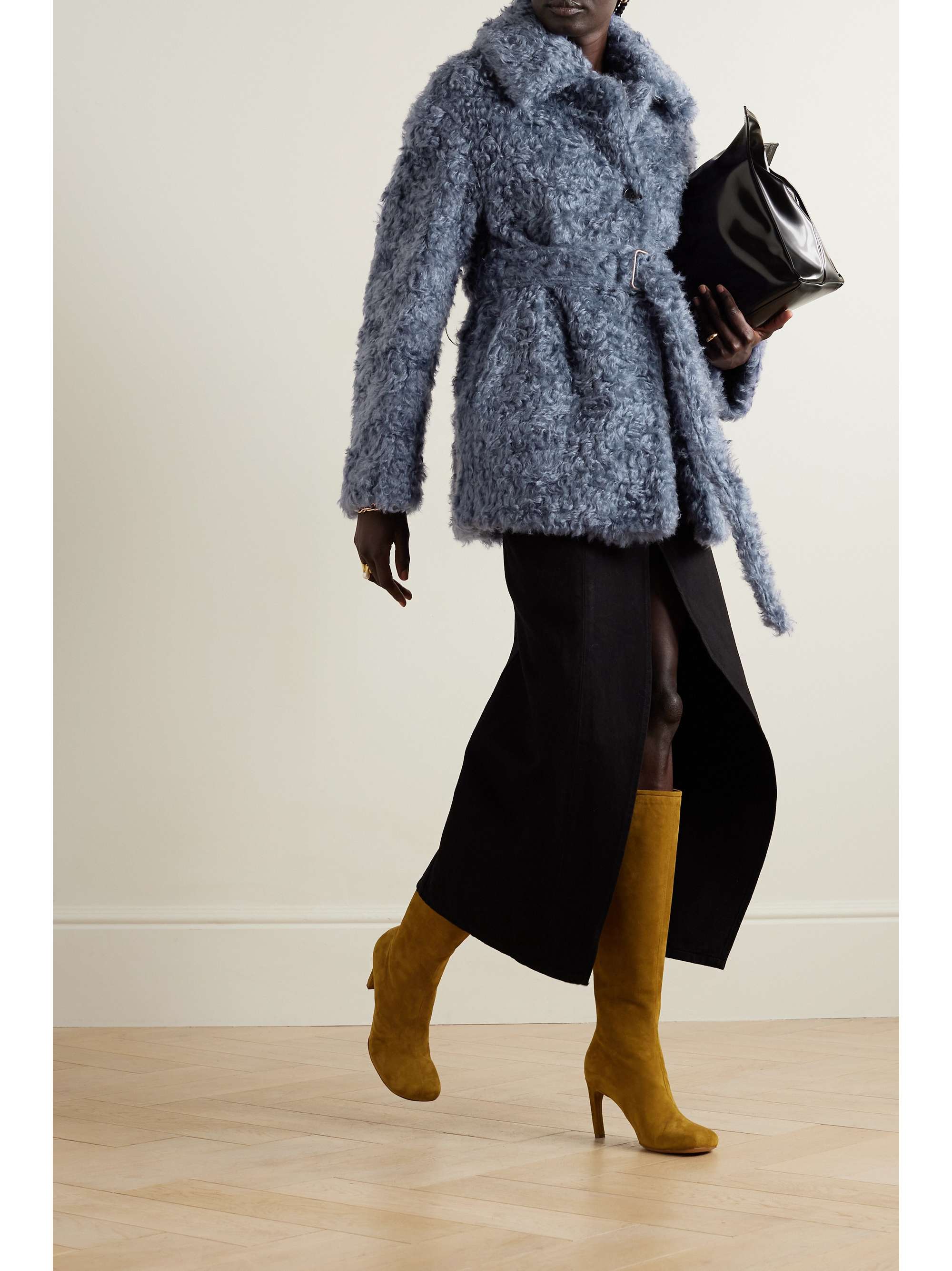 DRIES VAN NOTEN Belted mohair and cotton-blend jacket | NET-A-PORTER