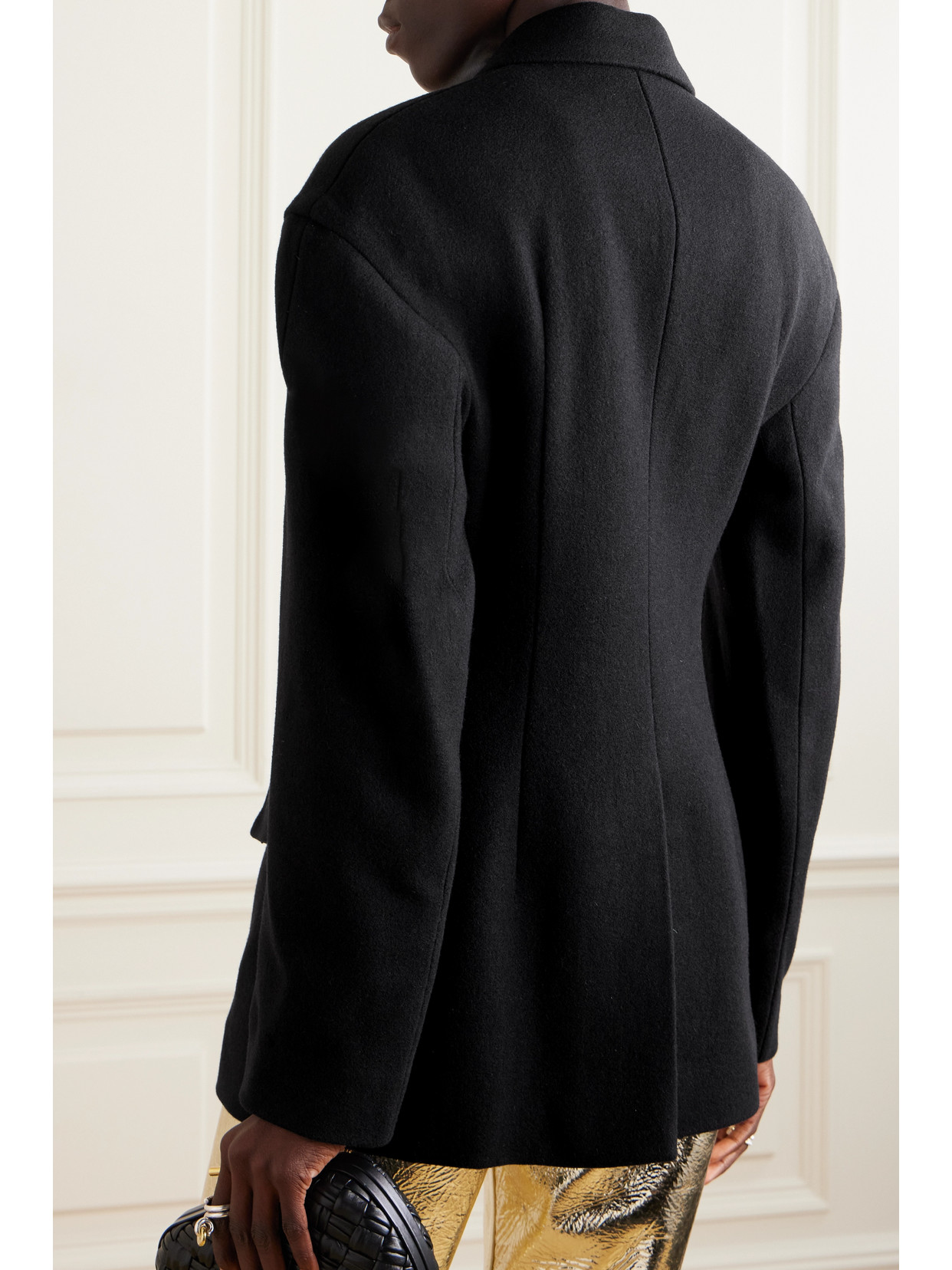 Shop Dries Van Noten Bead-embellished Embroidered Wool Blazer In Black