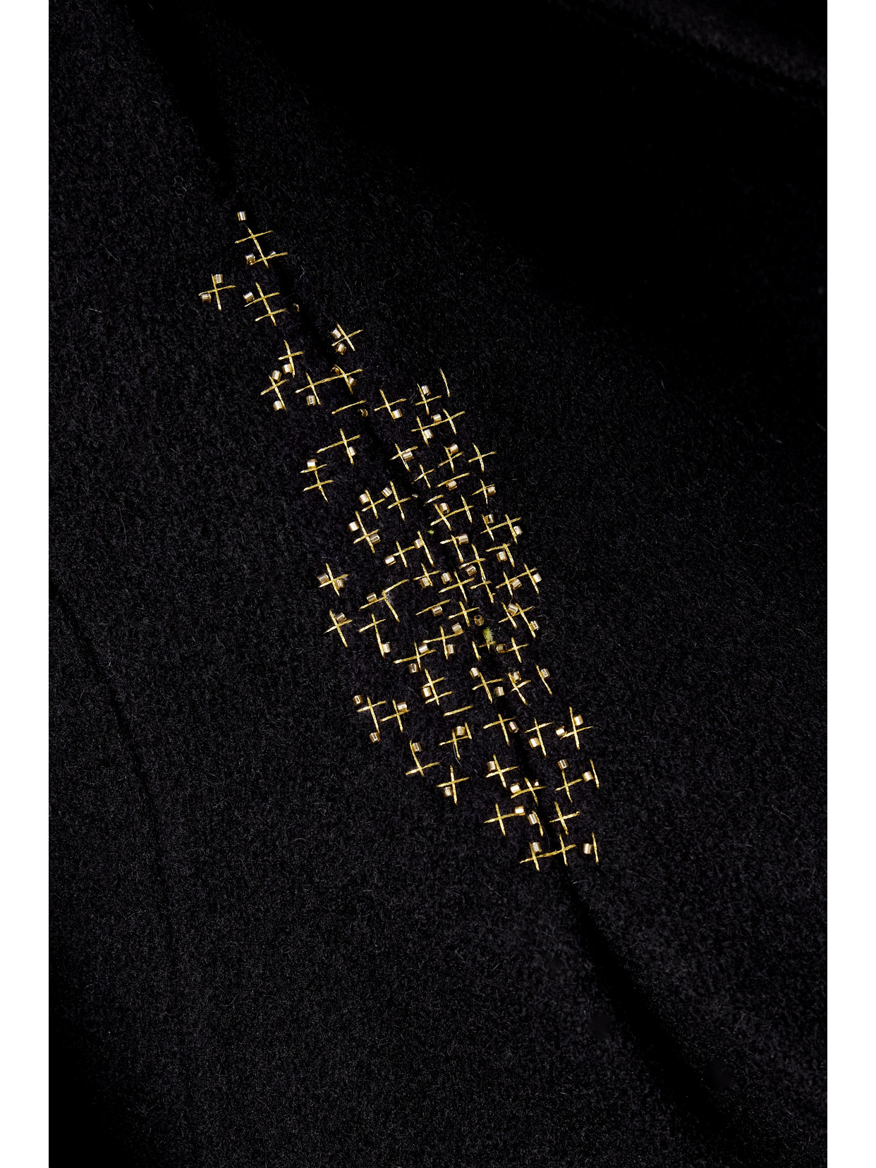 Shop Dries Van Noten Bead-embellished Embroidered Wool Blazer In Black