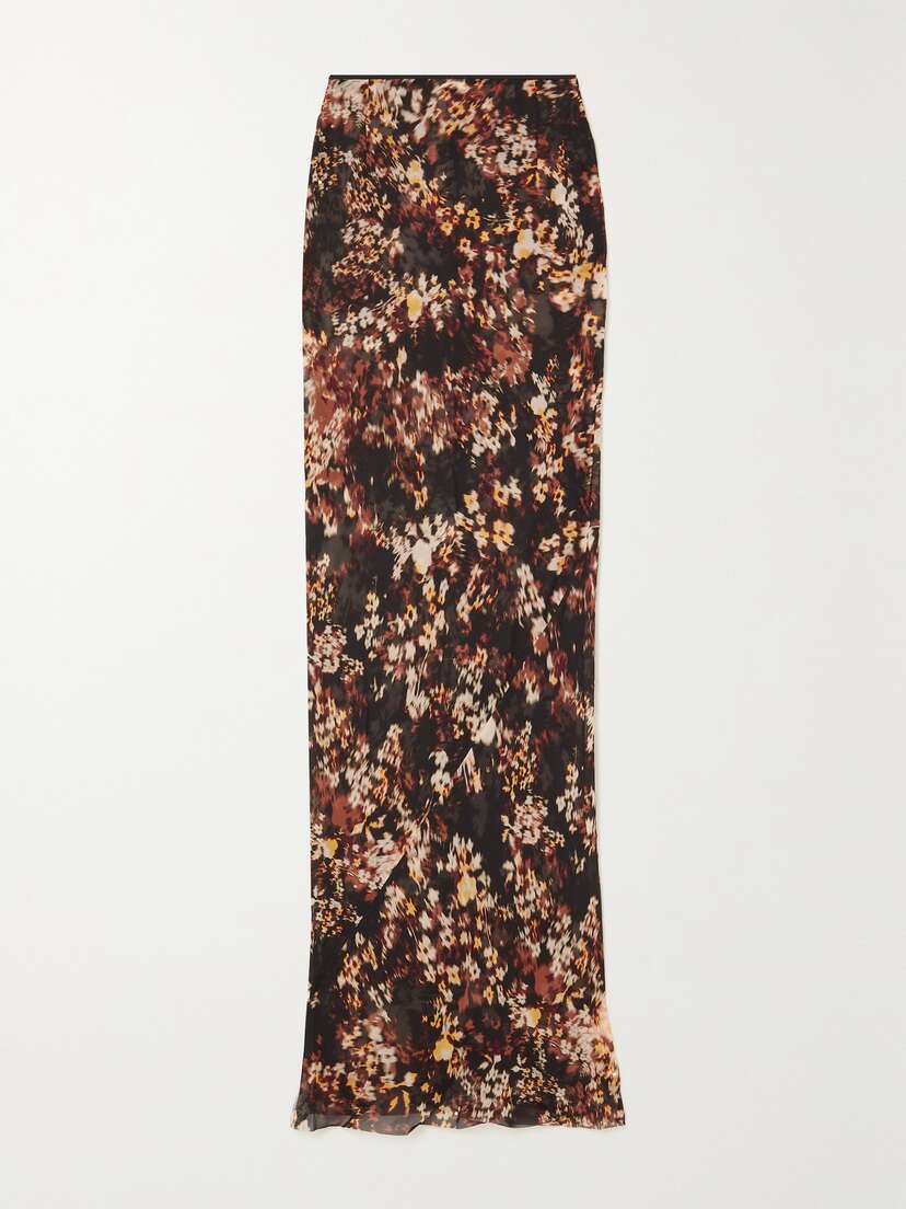 Dries Van Noten Floral-print Chiffon Maxi Skirt