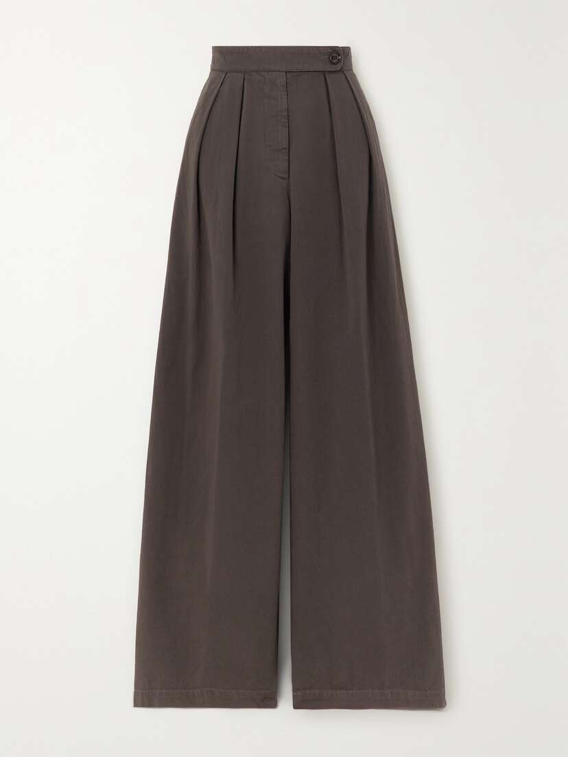 Dries Van Noten Pleated Cotton-twill Wide-leg Pants