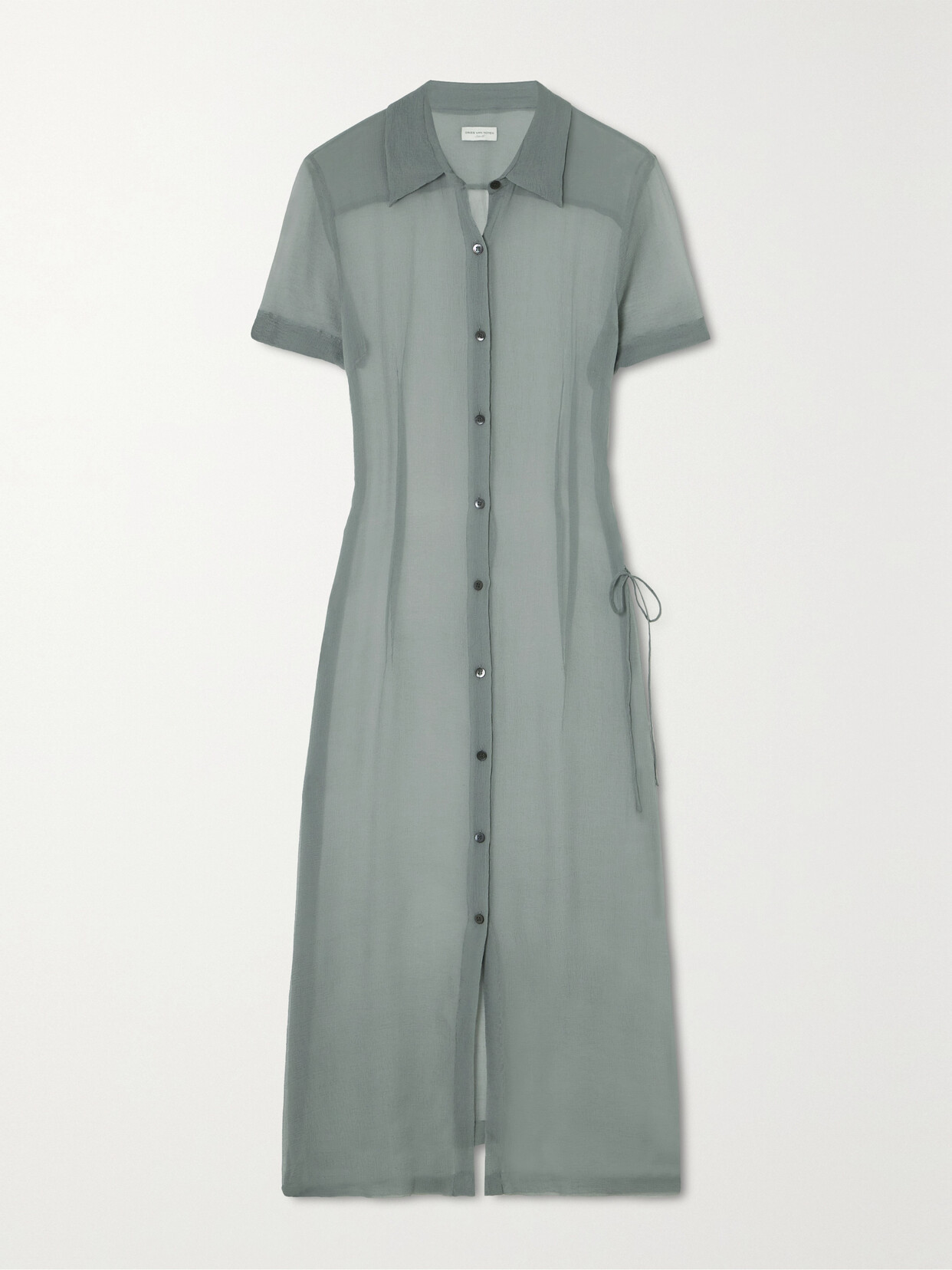 Dries Van Noten - Silk Crepe De Chine Shirt Dress - Gray