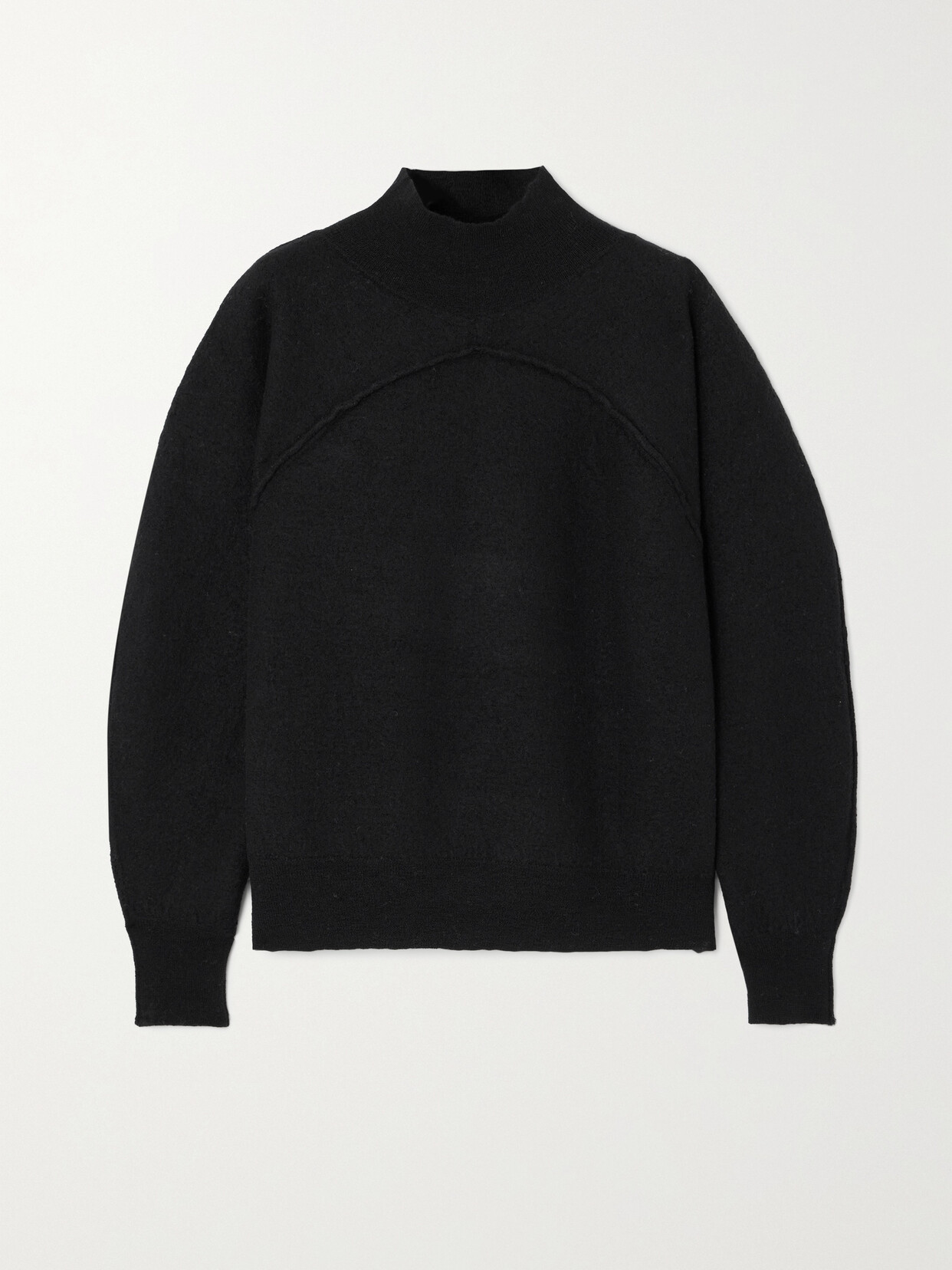 Dries Van Noten Telex Brushed Wool Turtleneck Sweater In Black