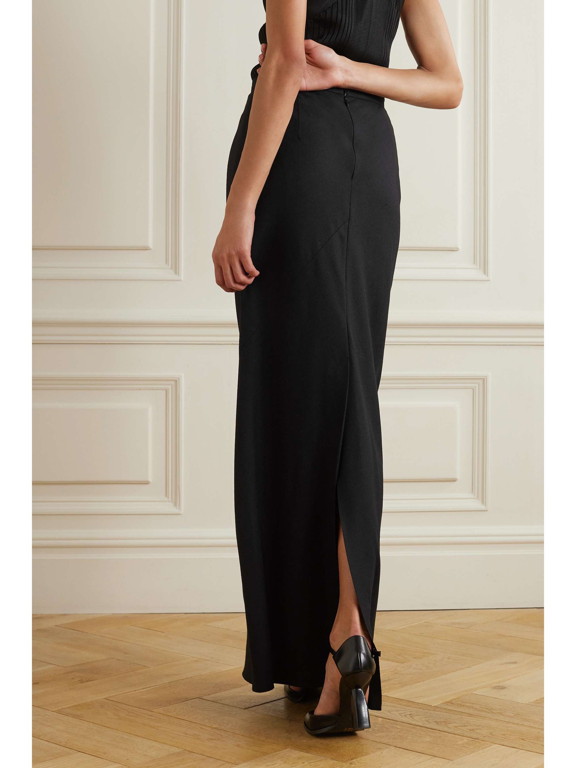 Black Wool-blend maxi skirt | DRIES VAN NOTEN | NET-A-PORTER