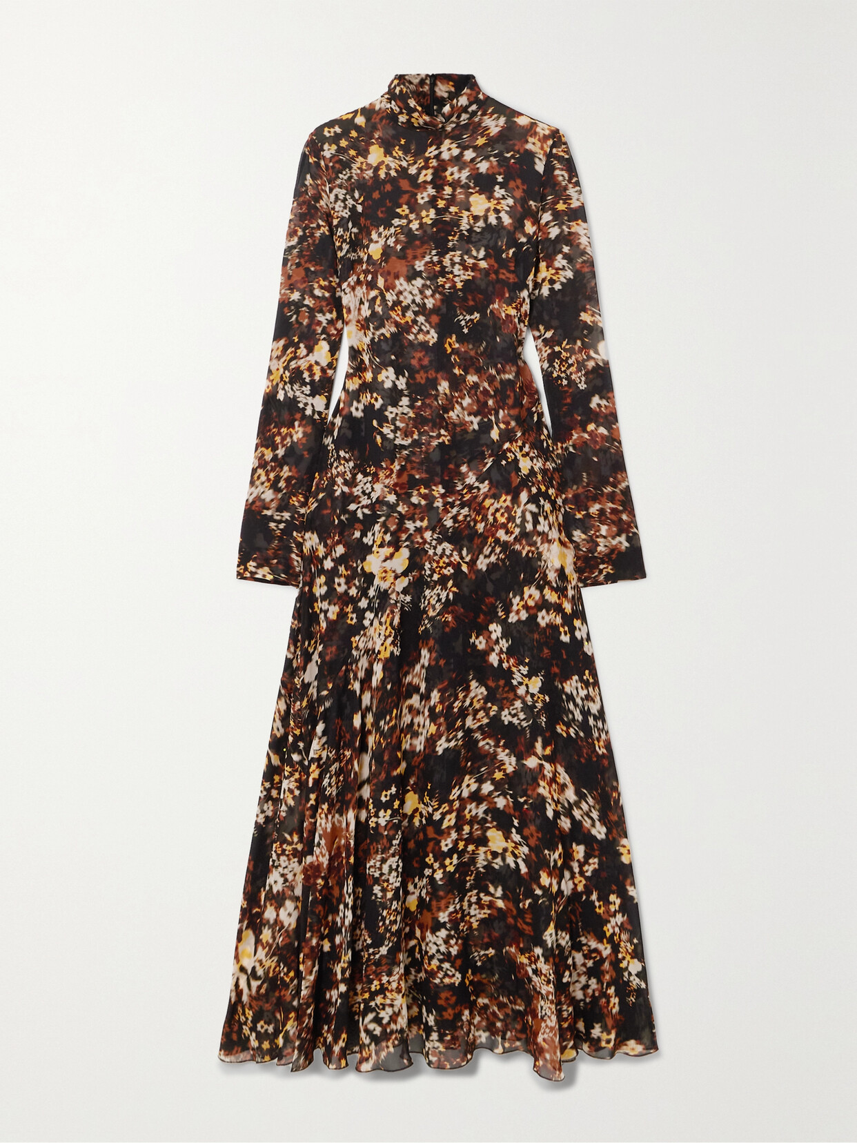 Dries Van Noten - Floral-print Georgette Maxi Dress - Brown