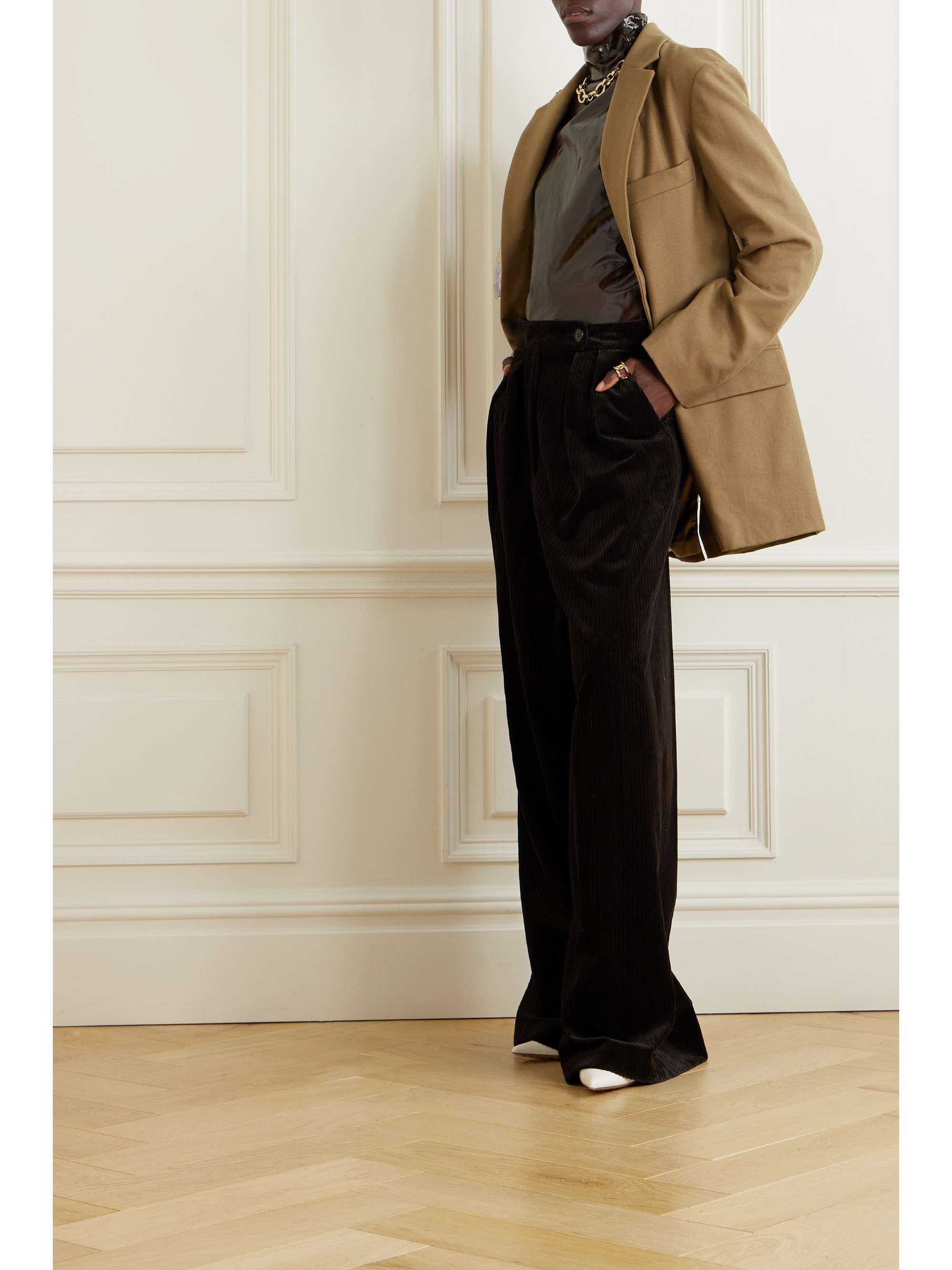 DRIES VAN NOTEN Glossed-leather turtleneck top | NET-A-PORTER