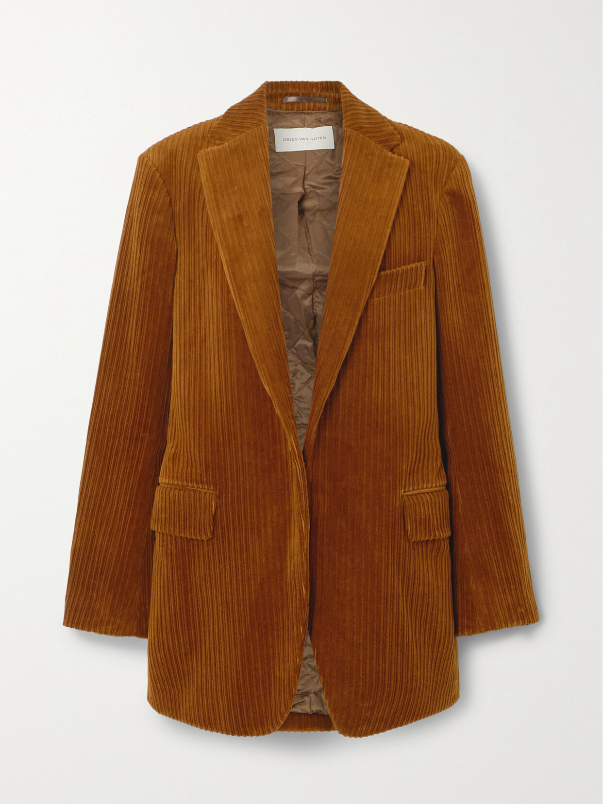 Shop Dries Van Noten Cotton-corduroy Blazer In Brown