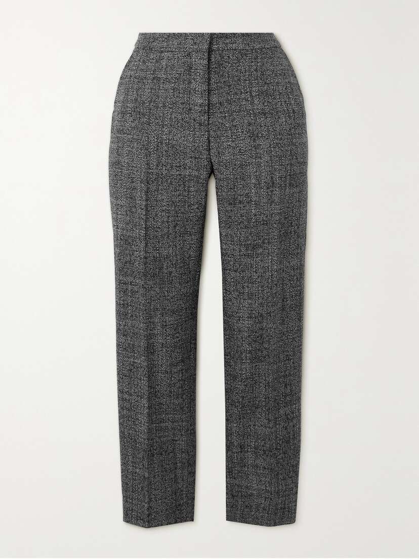 Dries Van Noten Pleated Wool-tweed Tapered Pants