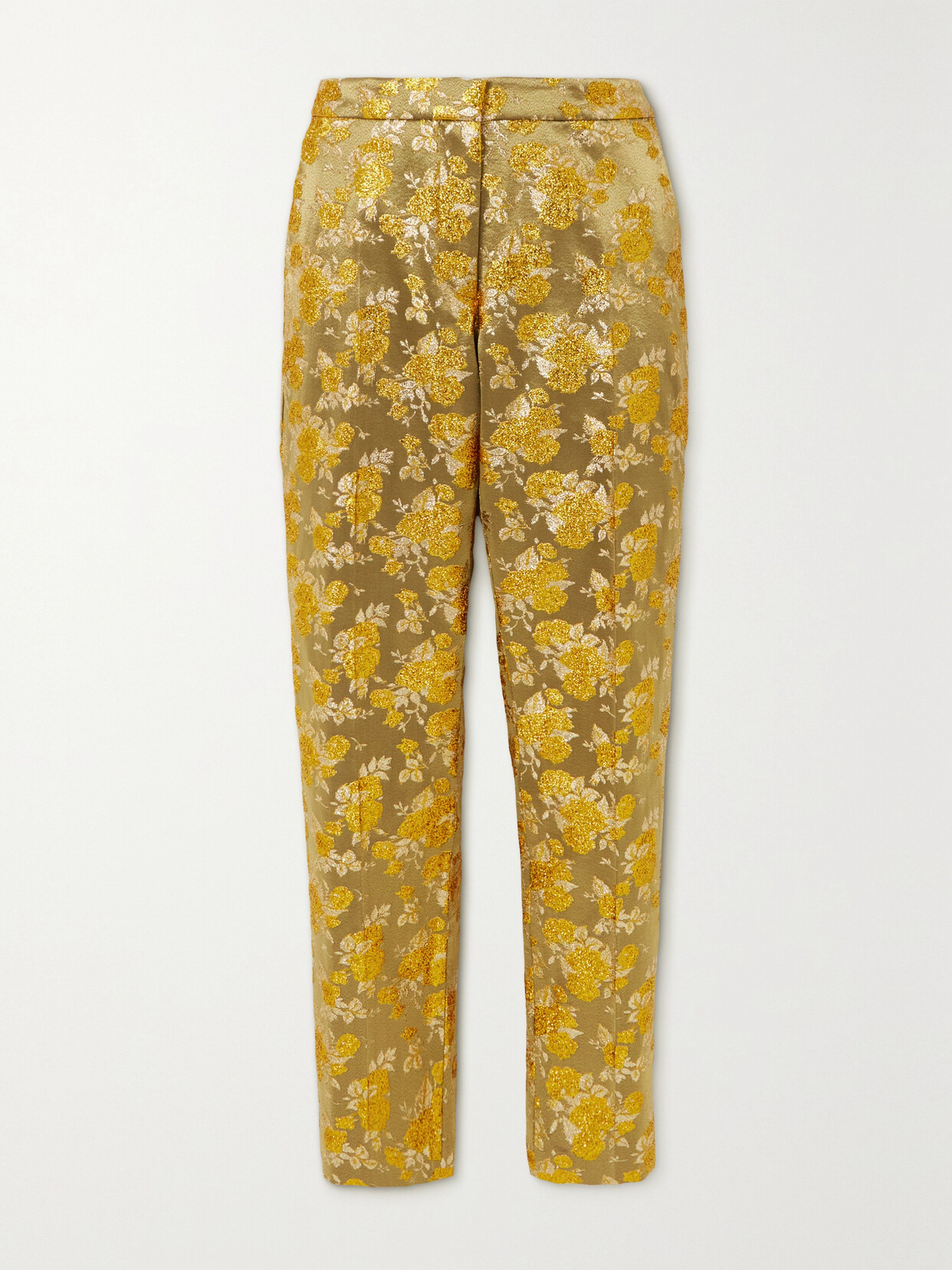 Dries Van Noten - Metallic Brocade Slim-leg Pants - Gold