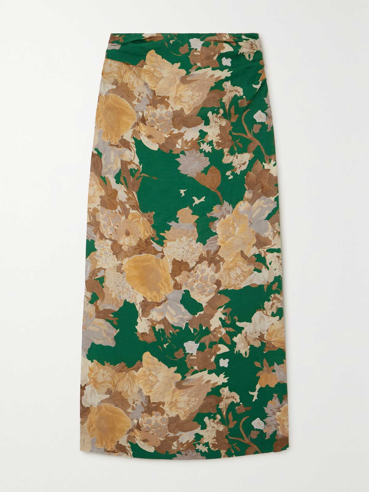 Dries Van Noten - Floral-print Crepe Midi Skirt - Green