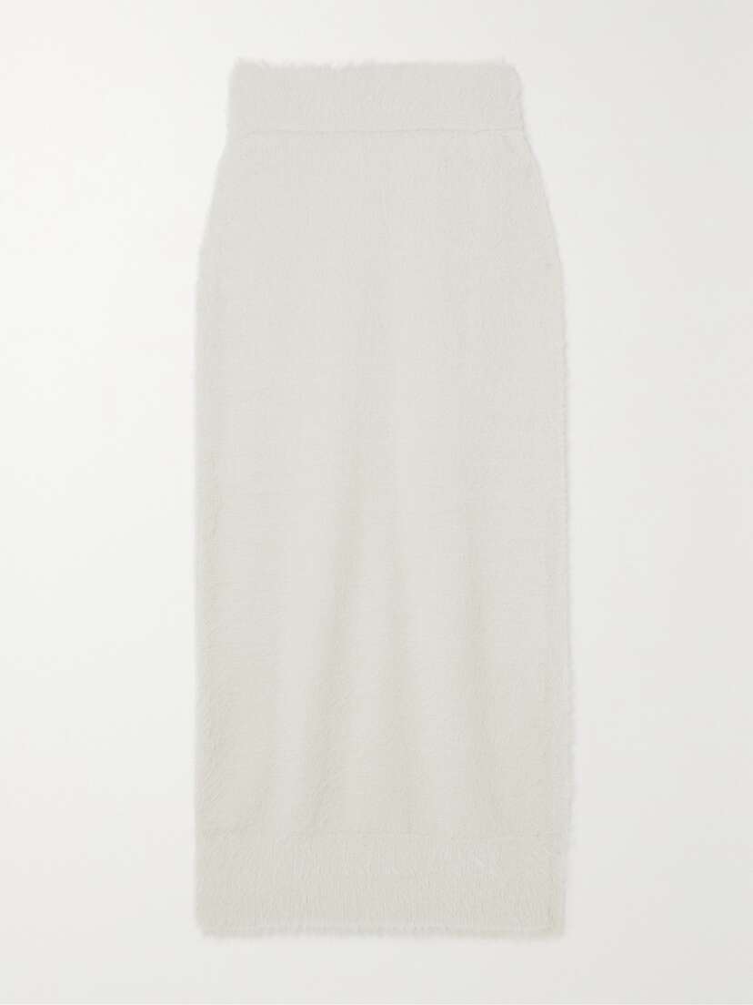 Dries Van Noten Brushed Knitted Midi Skirt