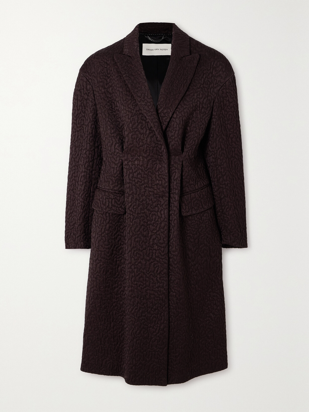 Dries Van Noten Cloqué Coat In Brown