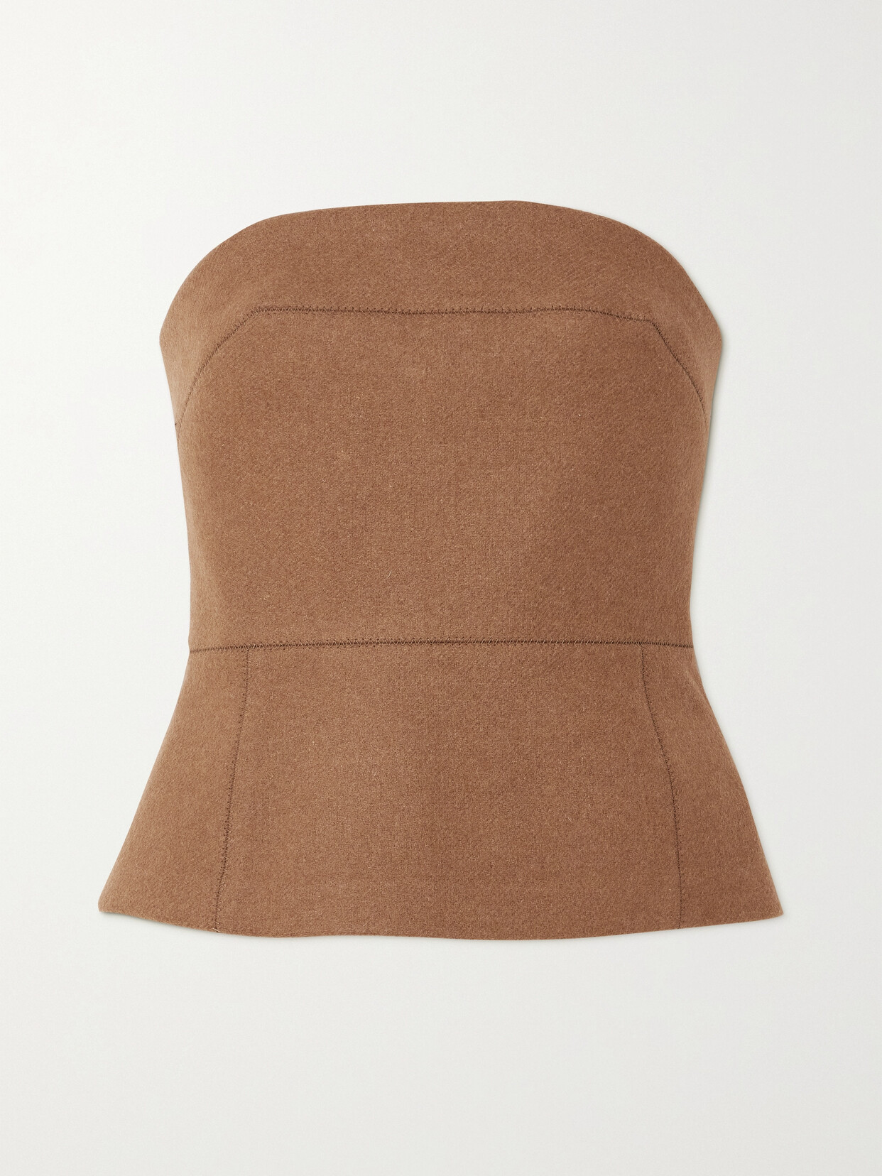 Dries Van Noten - Strapless Wool-blend Bustier Top - Brown