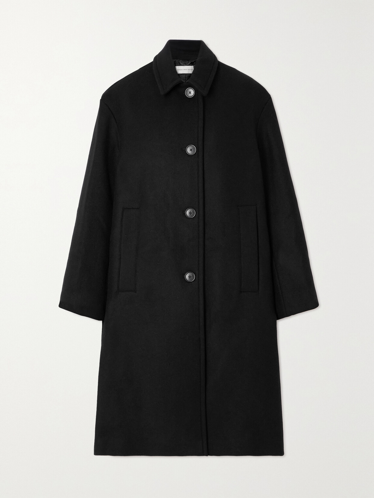 Dries Van Noten Wool-blend Coat In Black