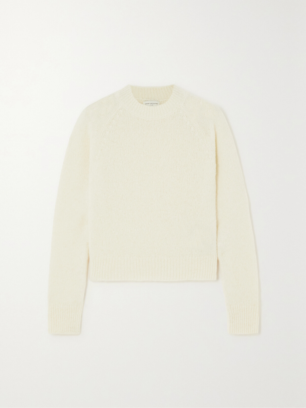 Dries Van Noten Alpaca-blend Sweater In Ecru