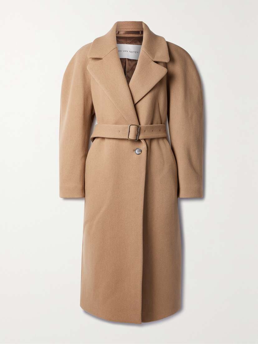Dries Van Noten Belted Wool-twill Coat