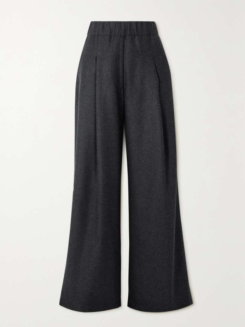 Dries Van Noten Mélange Wool Wide-leg Pants