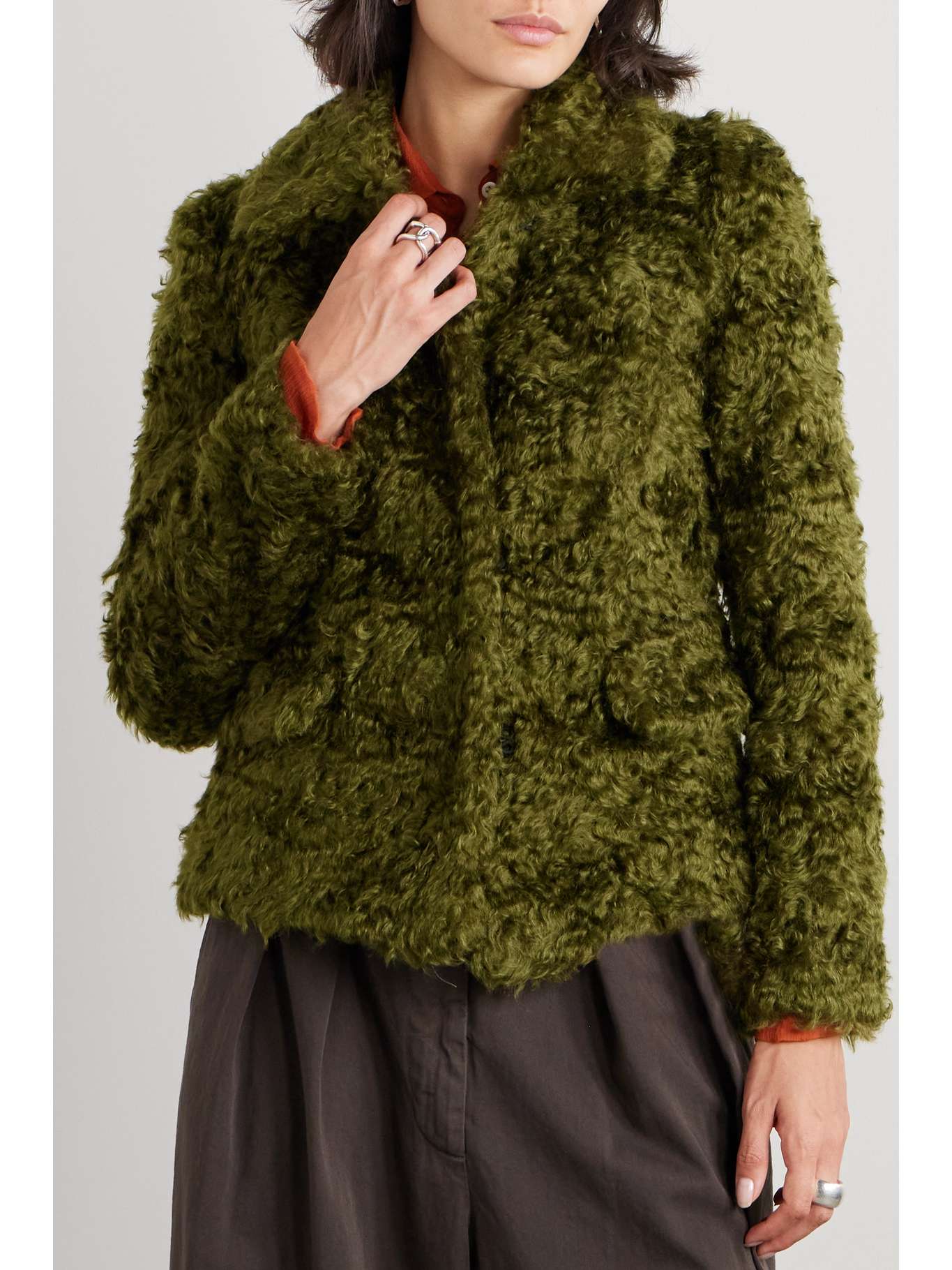 DRIES VAN NOTEN Mohair and cottonblend faux shearling jacket NETA