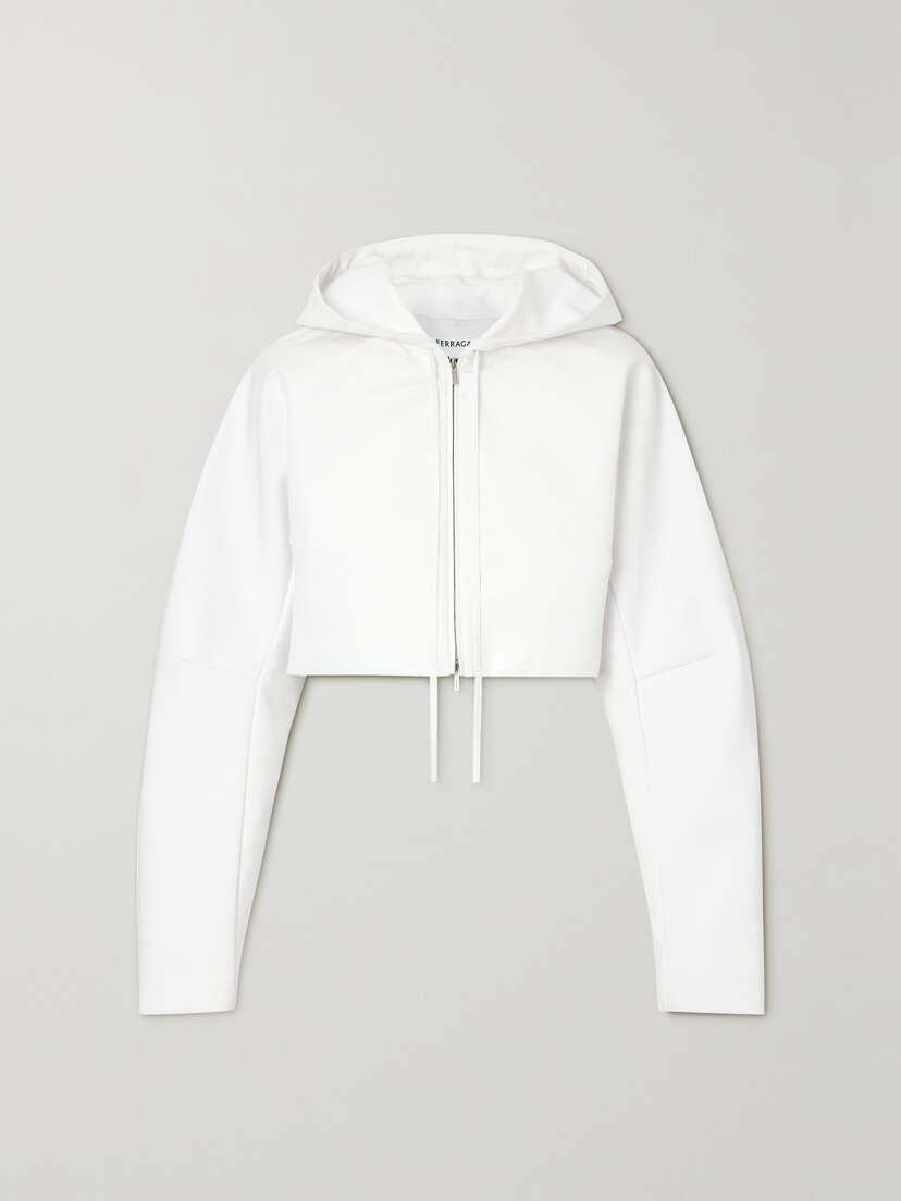 Ferragamo Cropped Jersey Hoodie