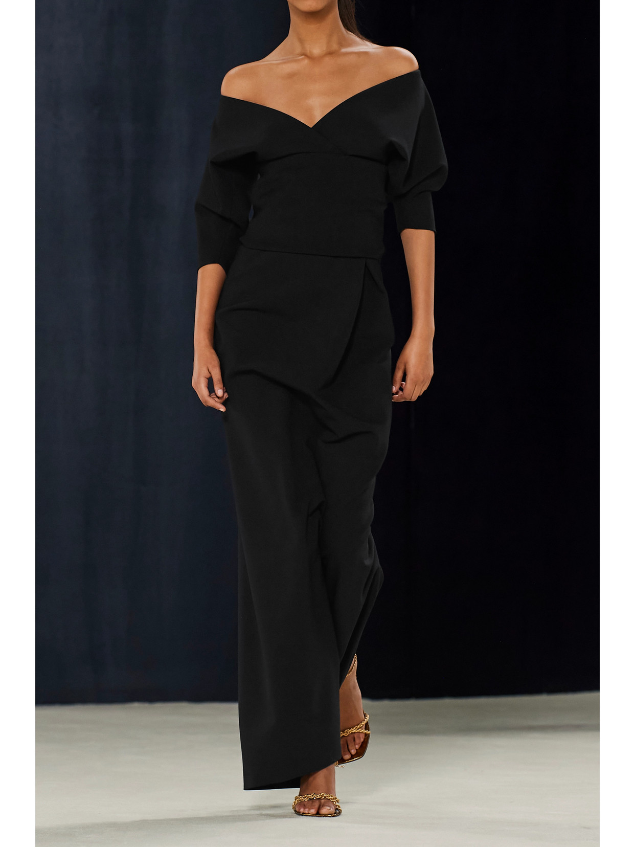 Ferragamo Wool-blend V-neck Top In Black