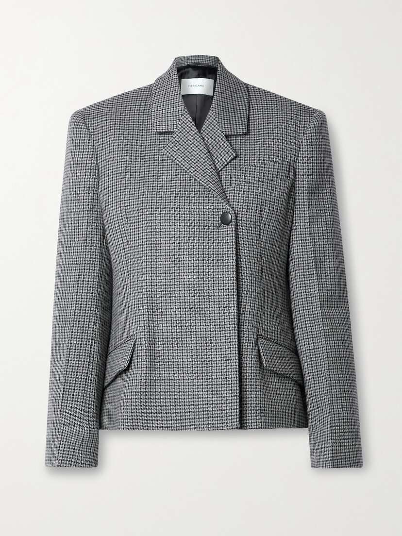 Ferragamo Houndstooth Wool Blazer