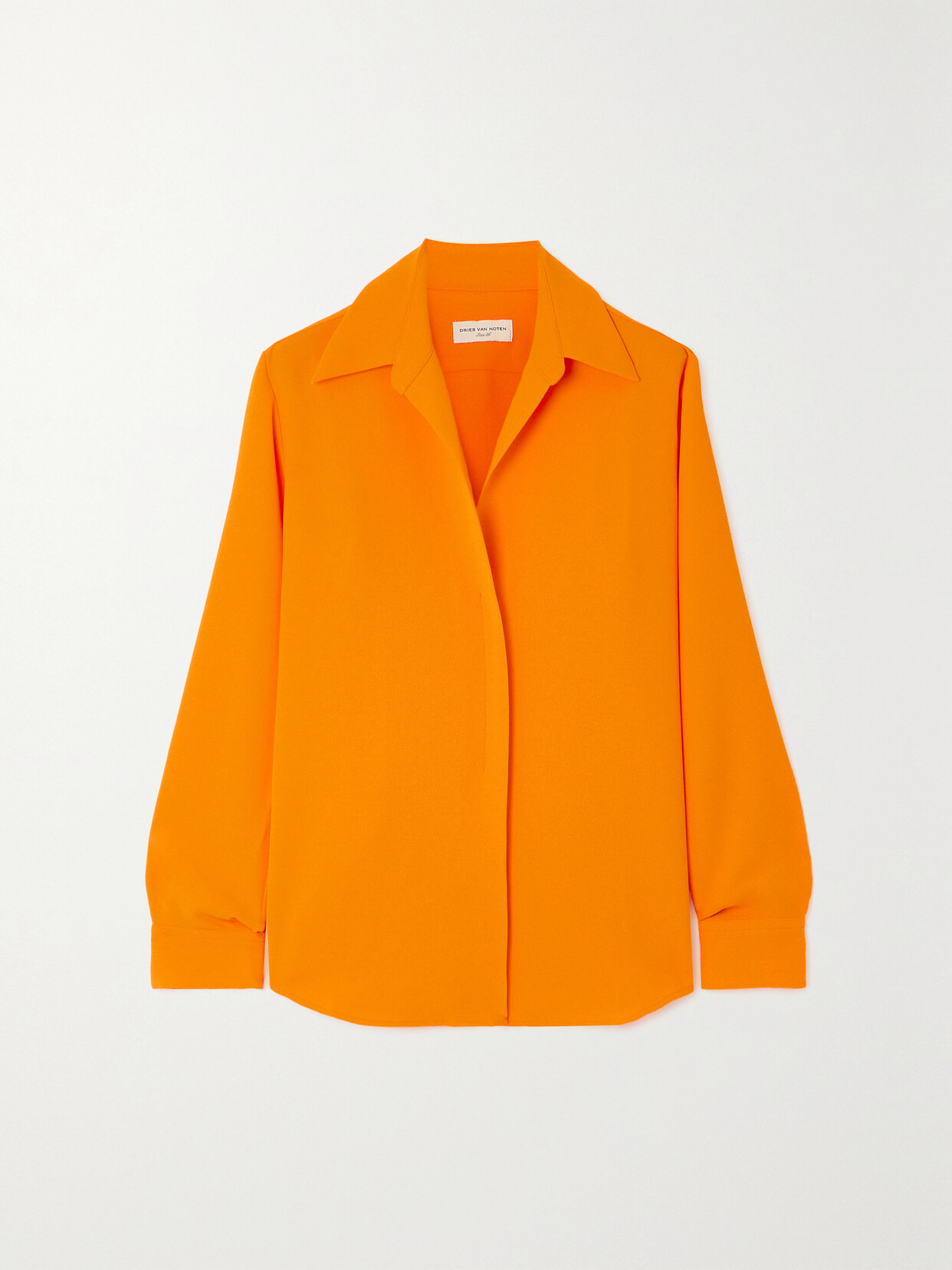 Dries Van Noten Celindas Crepe Shirt In Orange