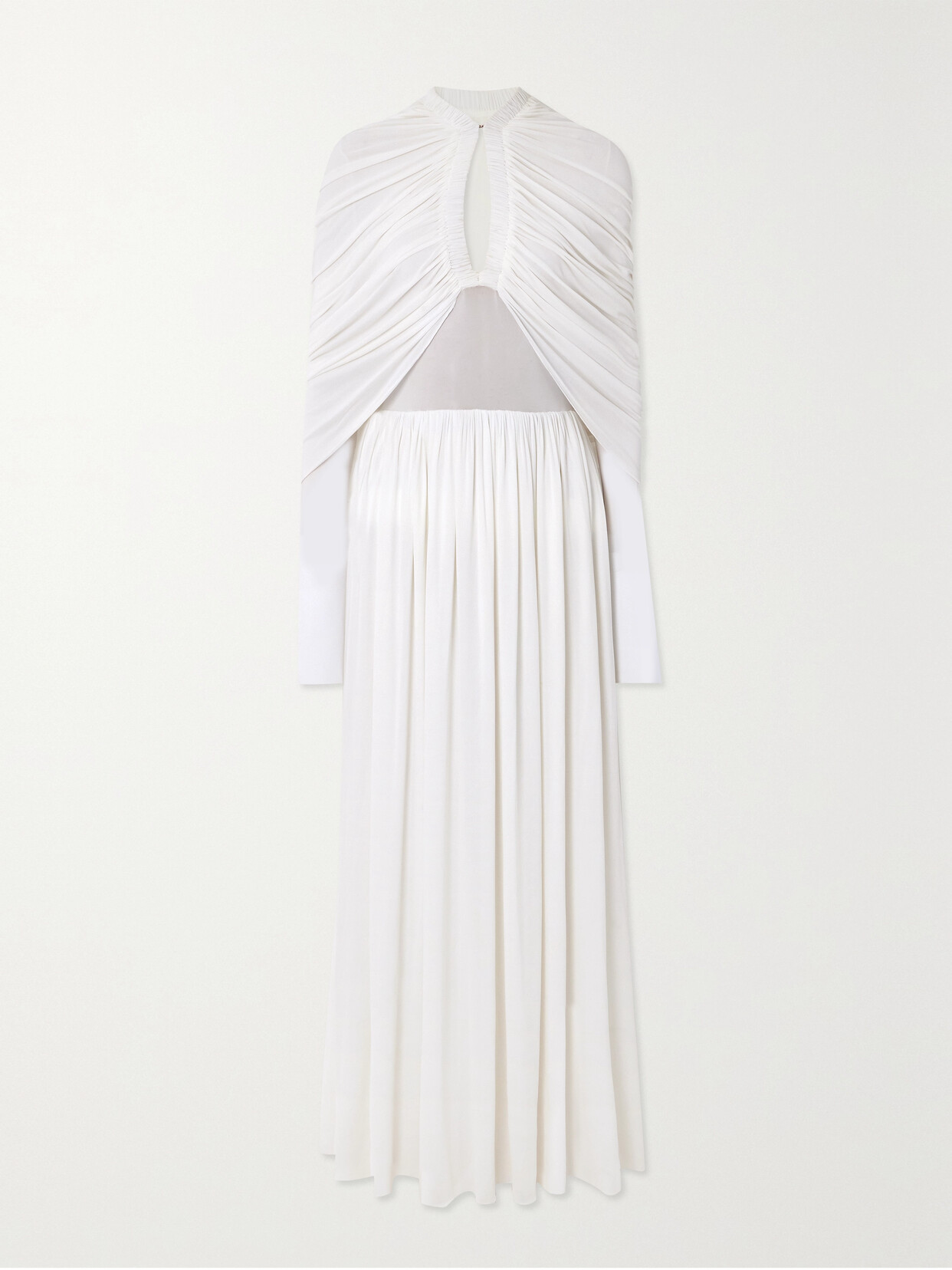 Ferragamo - Draped Chiffon Maxi Dress - White