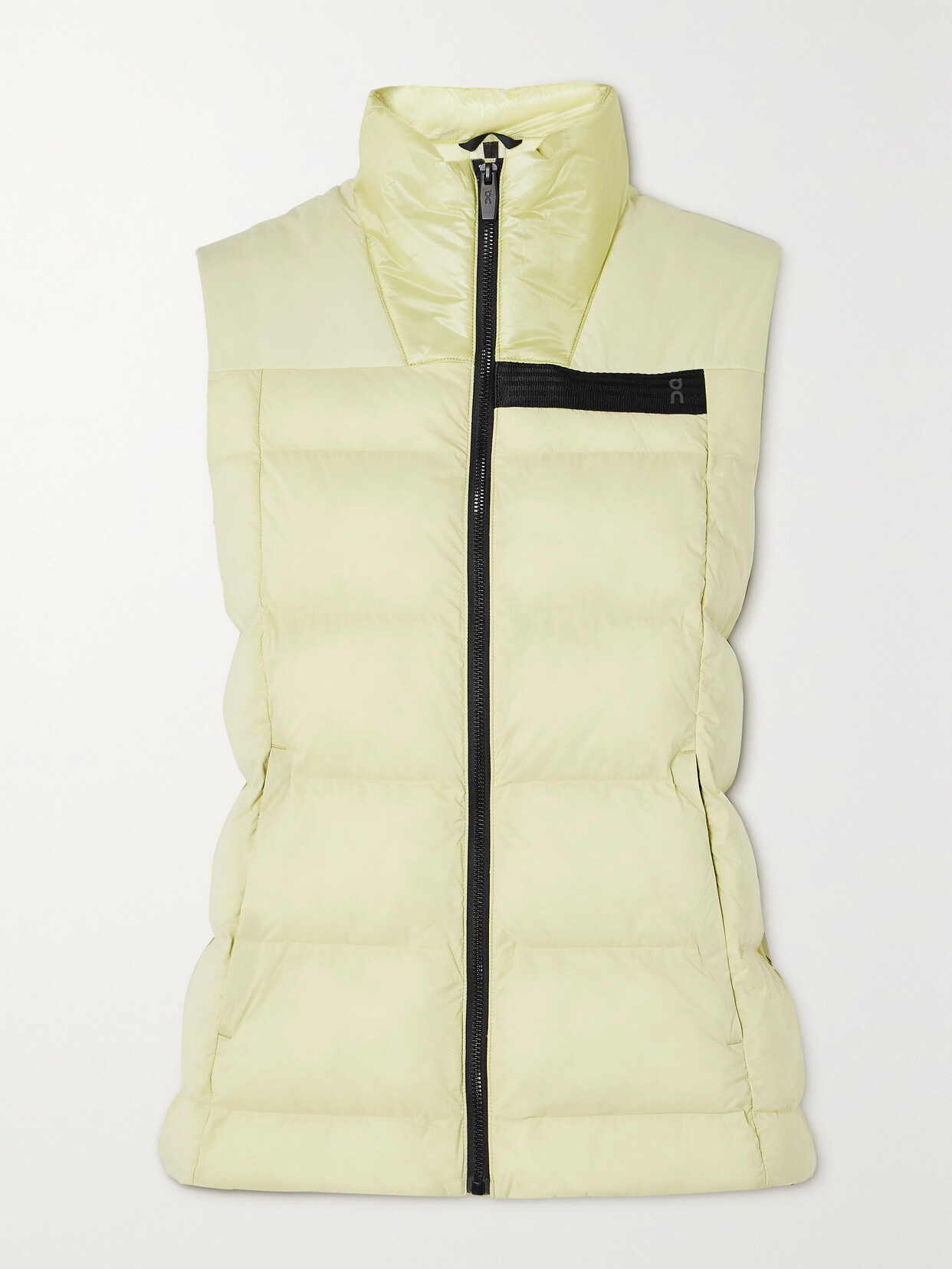 Shop On Challenger Grosgrain-trimmed Padded Shell And Recycled-ripstop Vest In Yellow