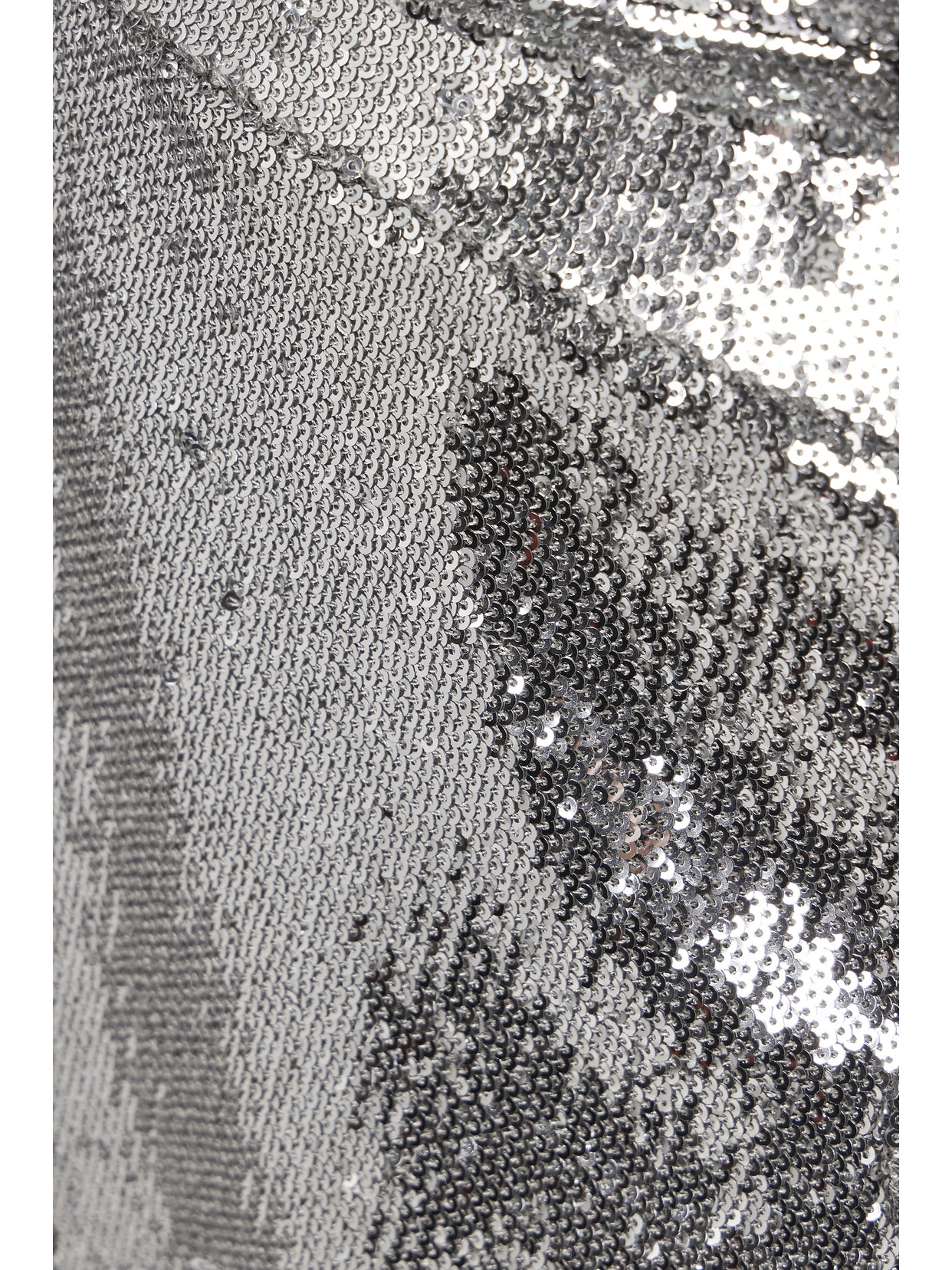 Bernadette Bernard Asymmetric Sequined Taffeta Mini Skirt In Silver