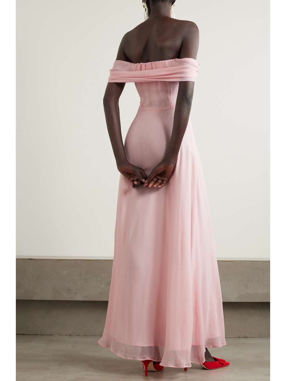 Bridgerton Pastel Pink Georgette Maxi - ALMX03 main image 1
