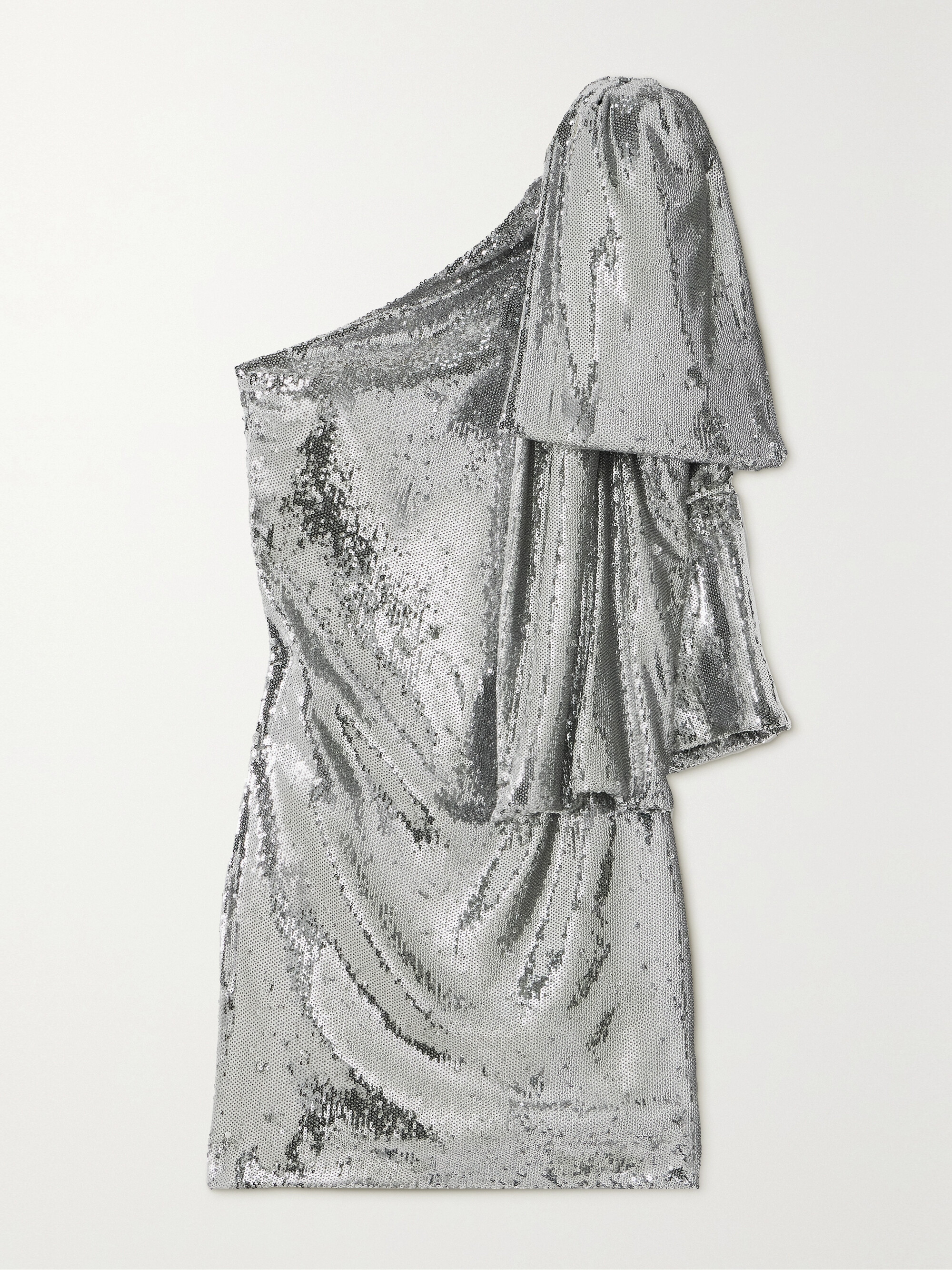 Bernadette Josselin one-shoulder bow-detailed sequined crepe mini dress thumbnail