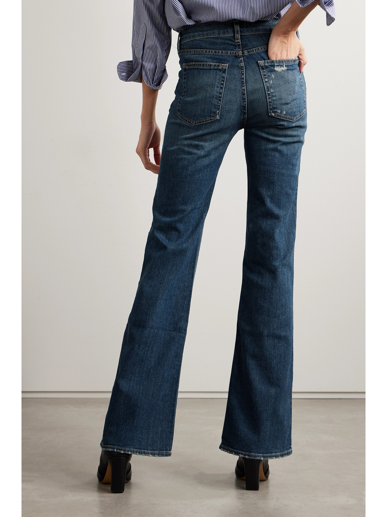 Shop Nili Lotan Celia High-rise Straight-leg Jeans In Blue