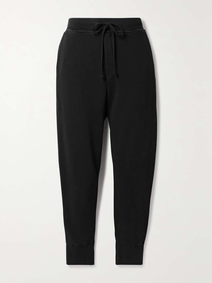 Nili Lotan Nolan Cropped Cotton-jersey Track Pants
