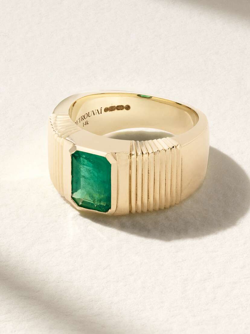 Retrouvaí 14-karat Gold Emerald Ring
