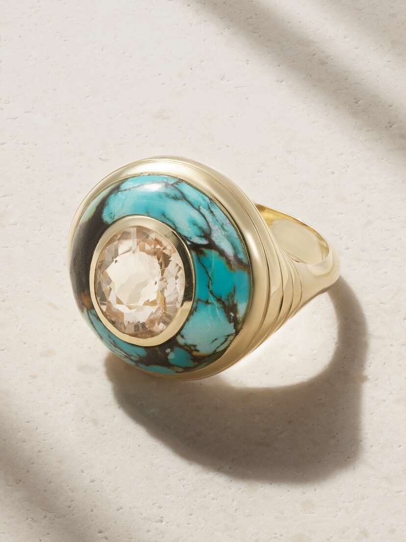 Retrouvaí Petite Lollipop 14-karat Gold, Tourmaline And Turquoise Ring - 7 1/2
