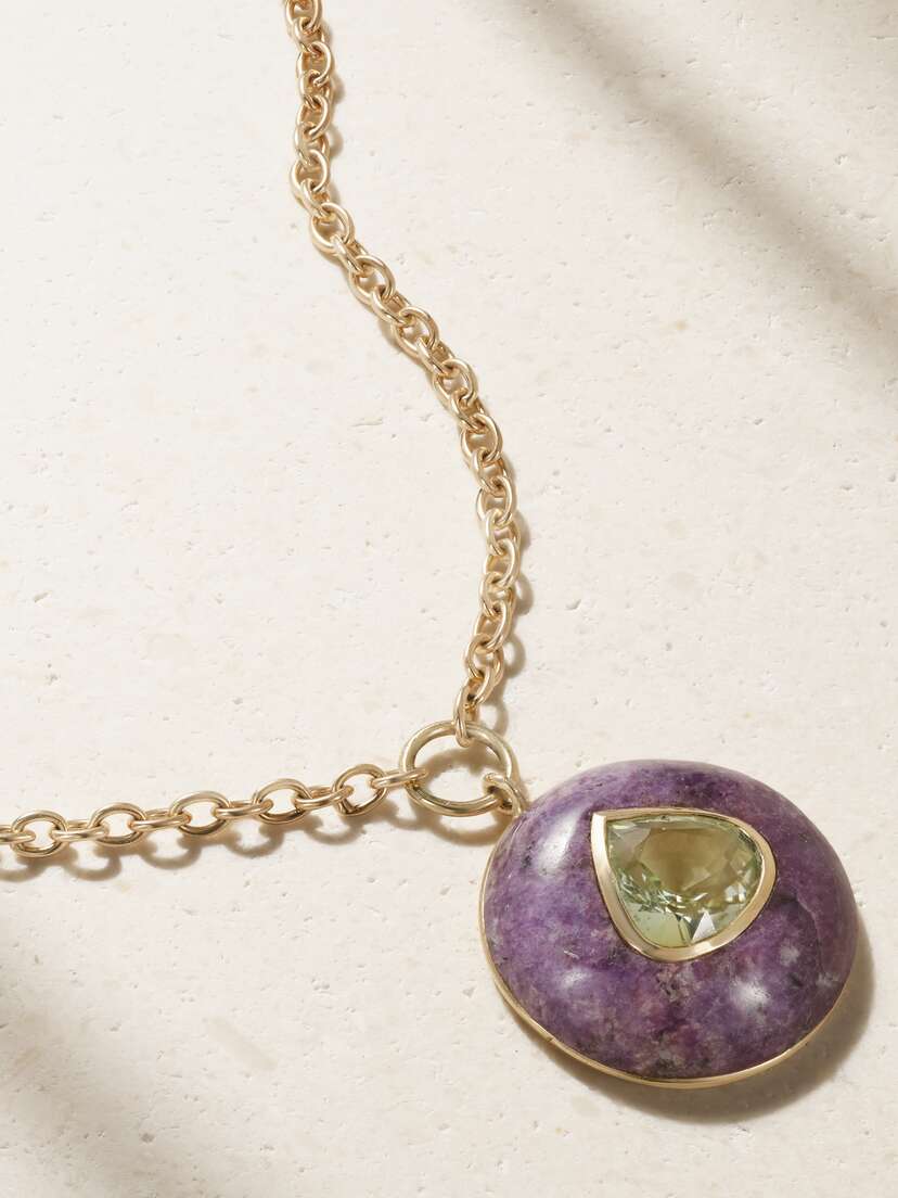 Retrouvaí Lollipop 14-karat Gold, Tourmaline And Lepidolite Necklace