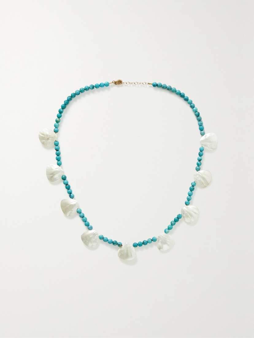 JIA JIA 14-karat Gold, Turquoise And Pearl Necklace