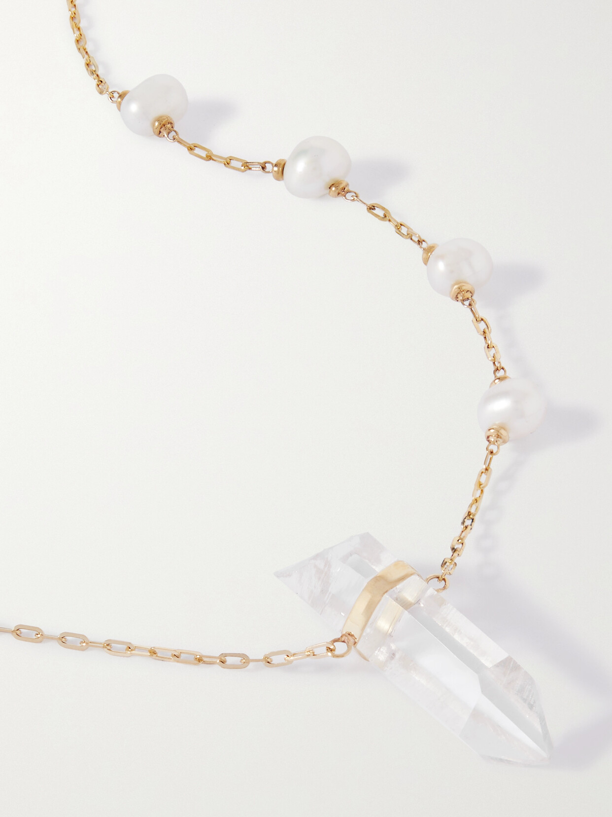 Jia Jia Gold Pearl And Quartz Necklace